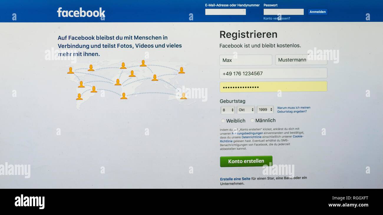 Facebook Login Page High Resolution Stock Photography And Images Alamy