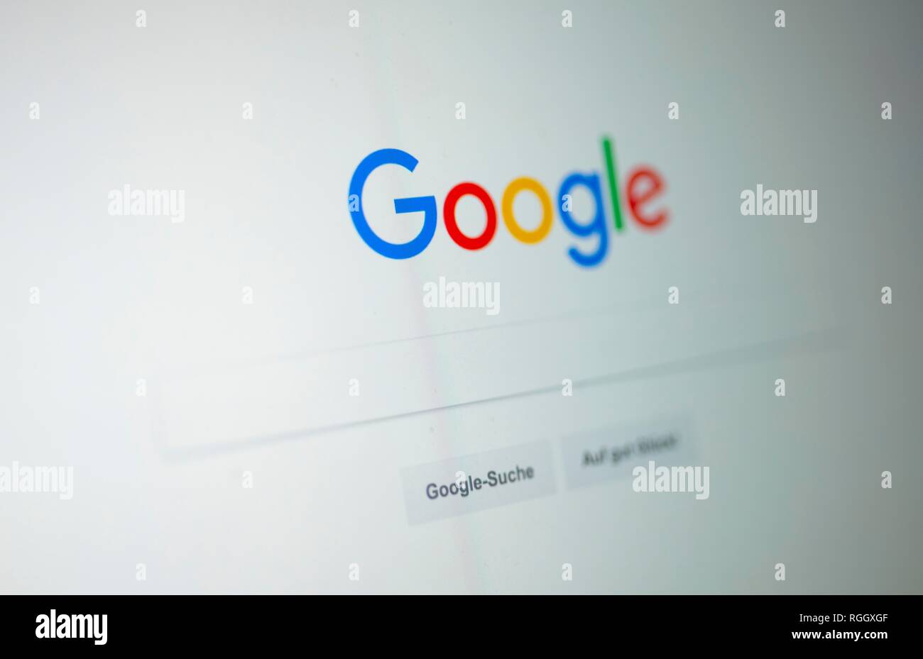 Google, Homepage, Search Engine, Internet, Screenshot, Germany Stock Photo