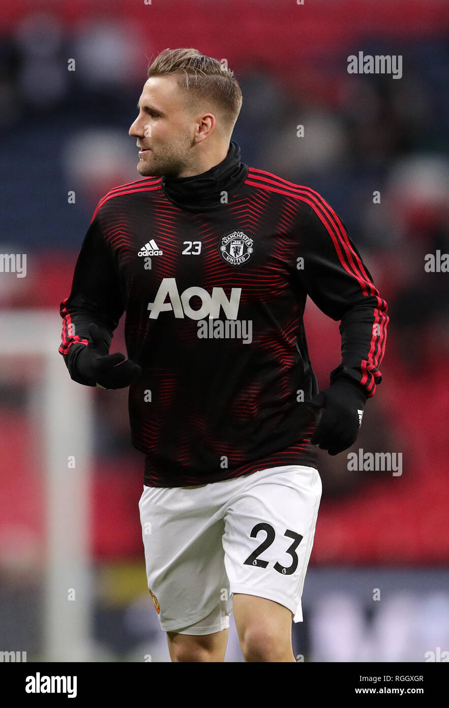 Manchester United's Luke Shaw Stock Photo