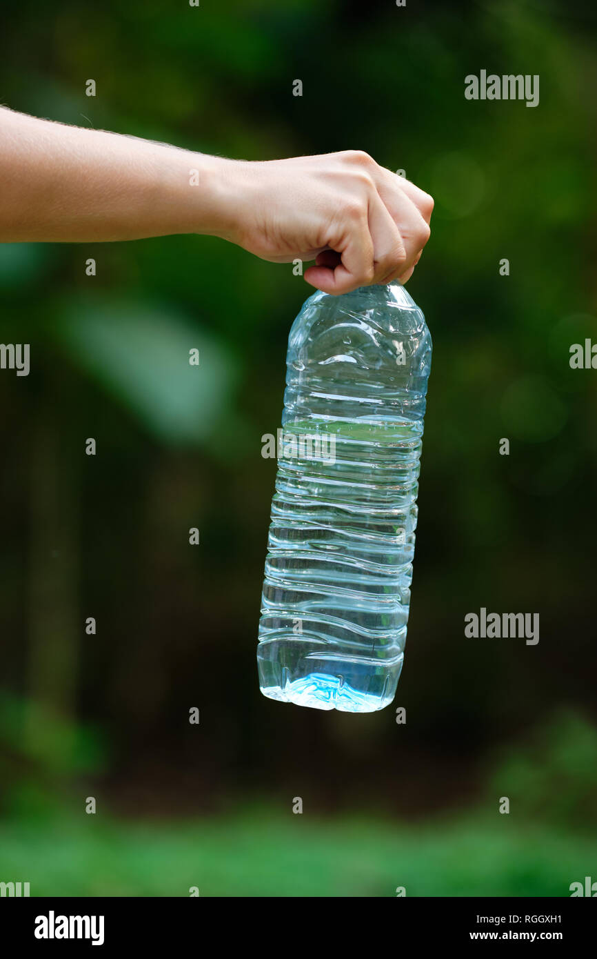 Hand Hold Water Transparent Plastic Recycle Bottle Clean Healthy Drink In Recycling Container Nature Purity Concept To Prevent Environment Pollution Stock Photo Alamy