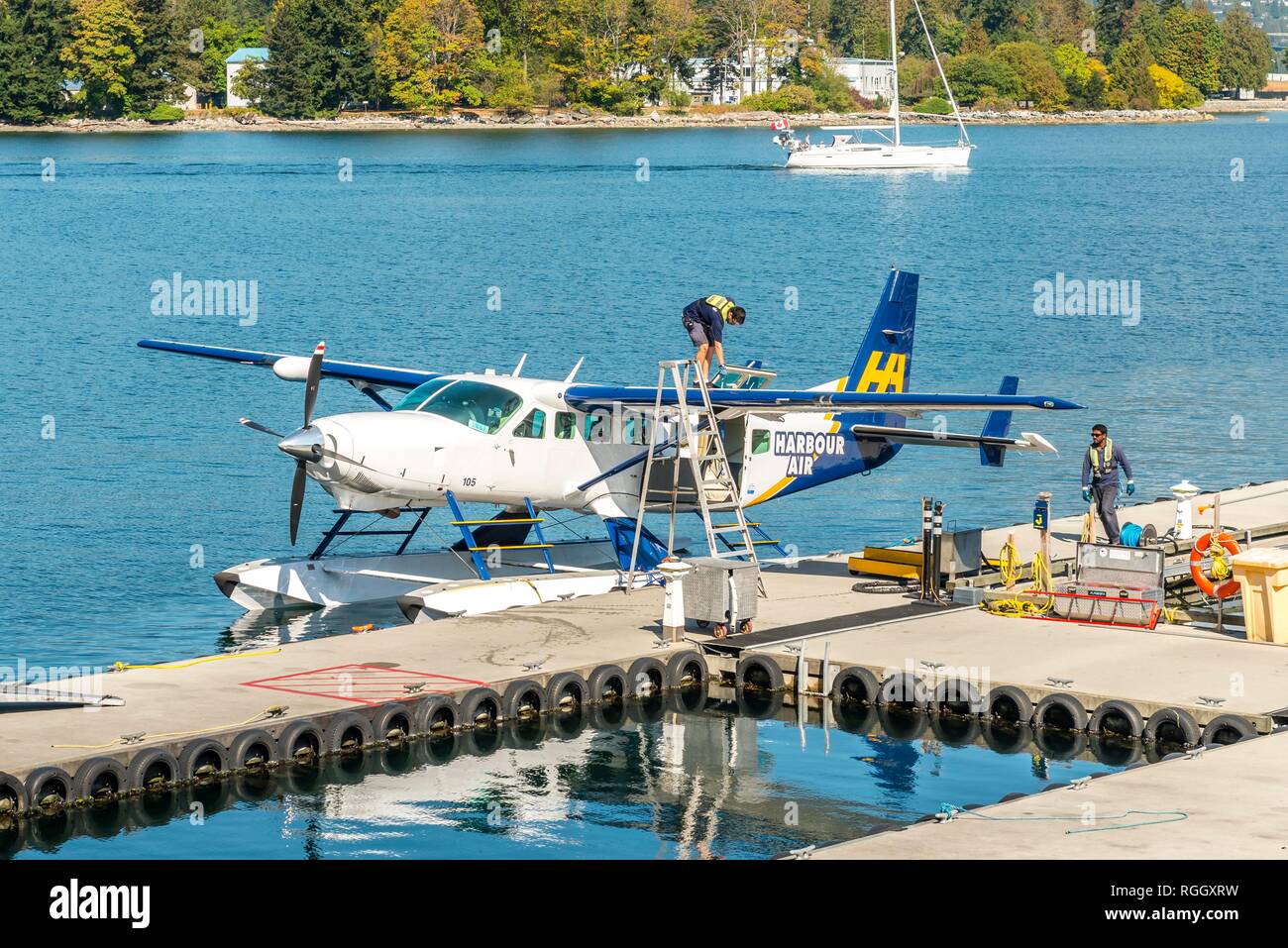 Seaplane, Coal Harbour, Vancouver, British Columbia, Canada Stock Photo