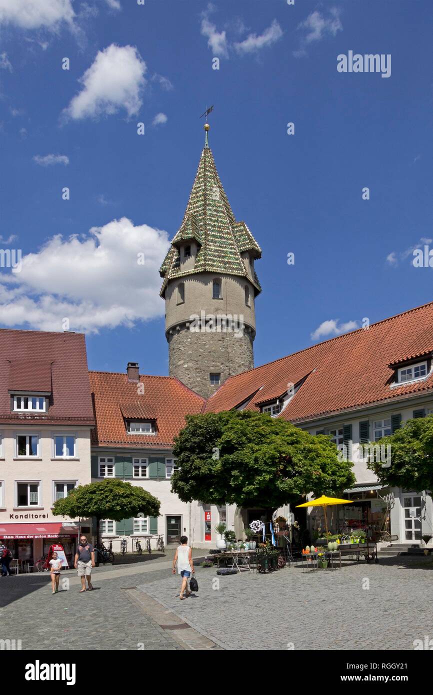 Green Tower, Ravensburg, Baden-Württemberg, Germany Stock Photo