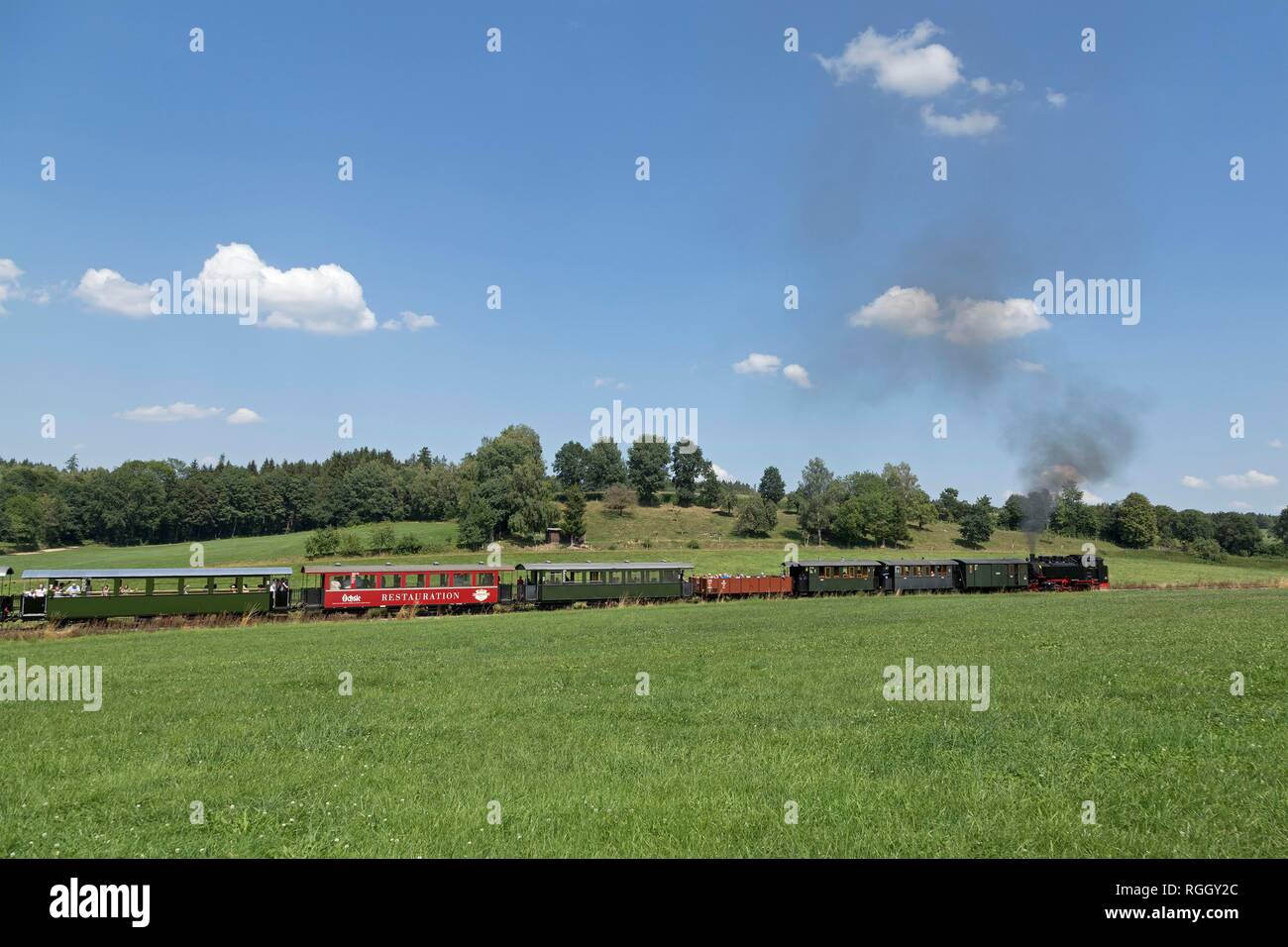 Museum narrow-gauge railway Öchsle, Wennedach, Baden-Württemberg, Germany Stock Photo