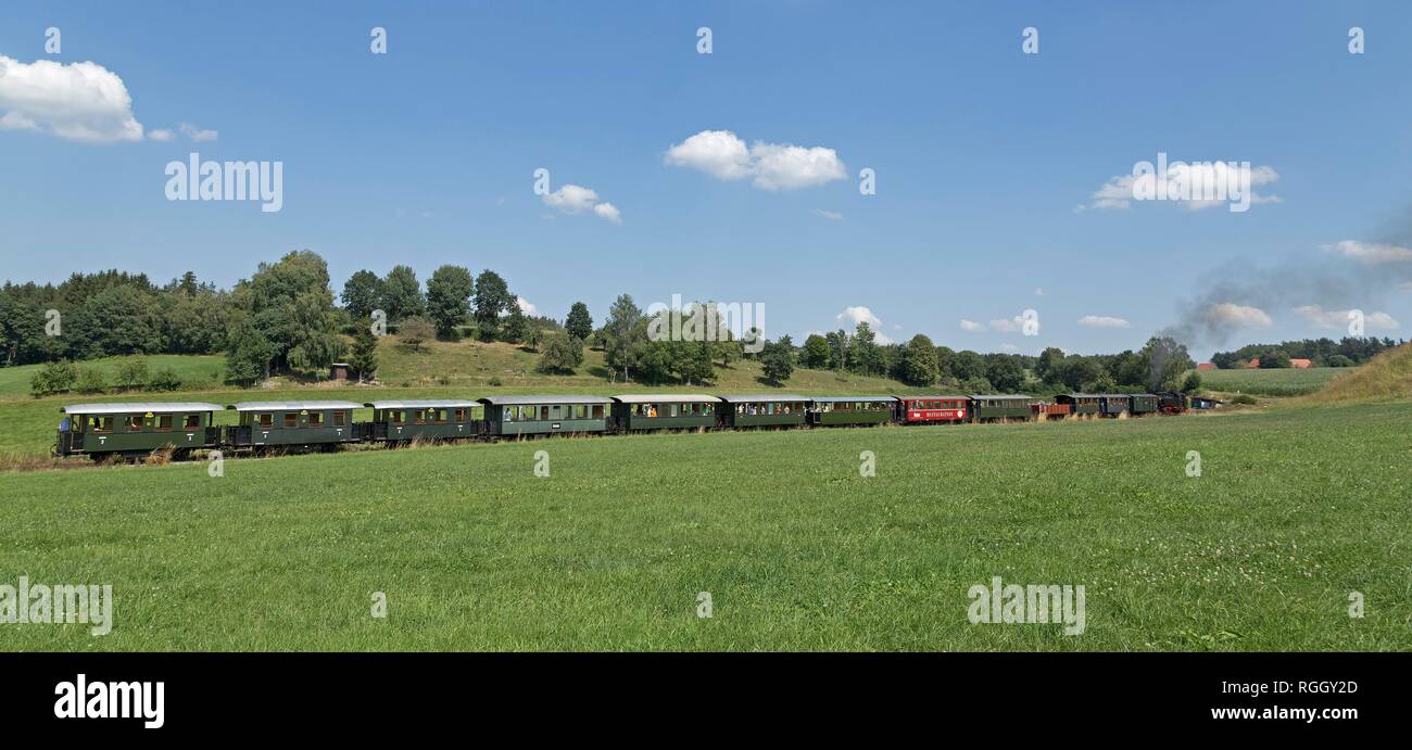 Museum narrow-gauge railway Öchsle, Wennedach, Baden-Württemberg, Germany Stock Photo