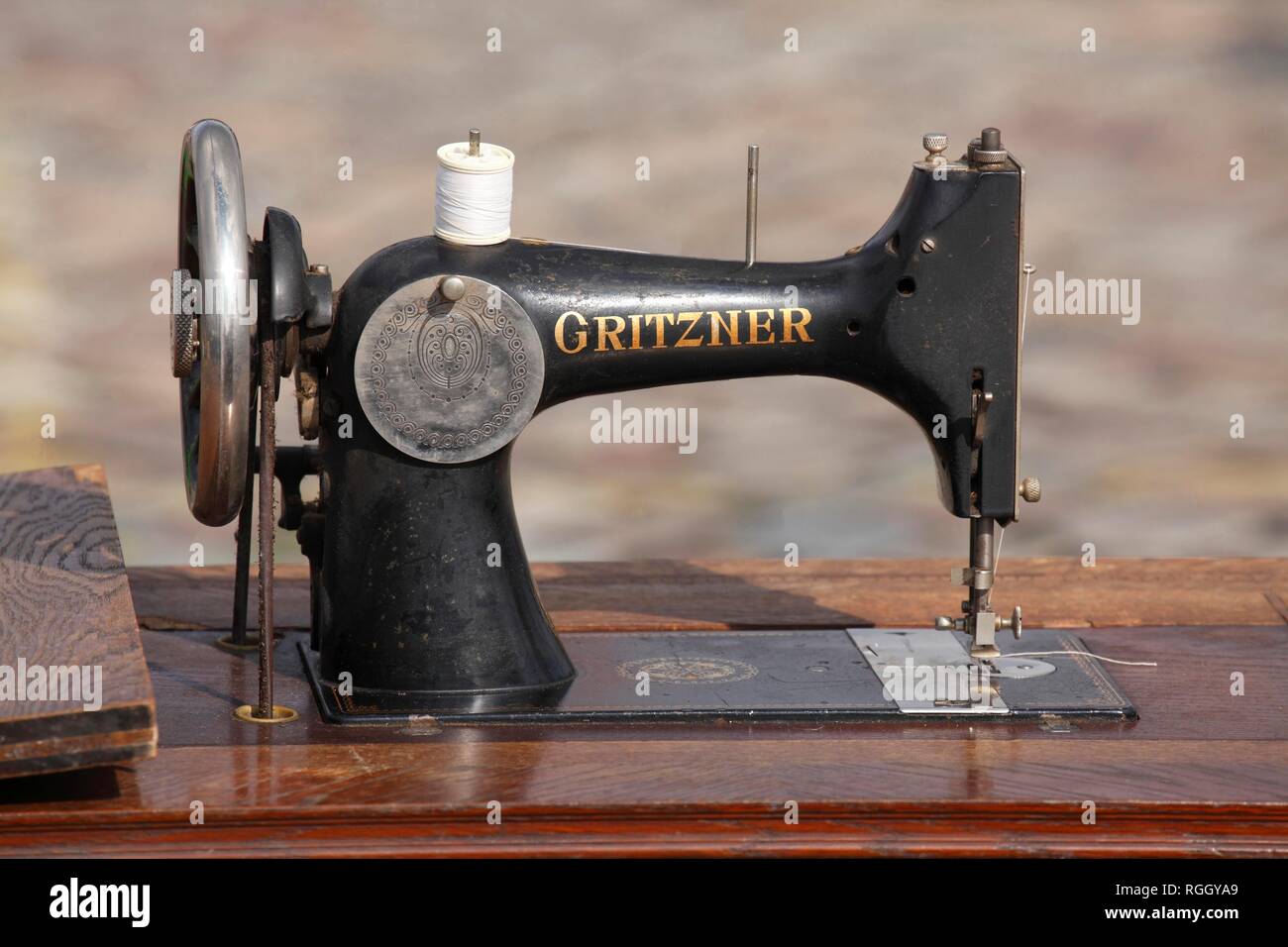 Old Gritzner sewing machine, Germany Stock Photo