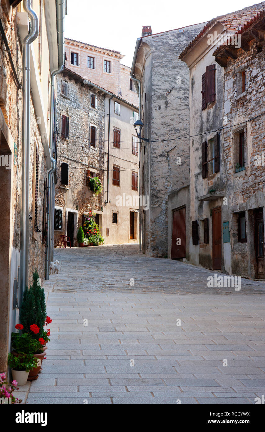 Croatia, Istria, Bale, Old town, empty alley Stock Photo