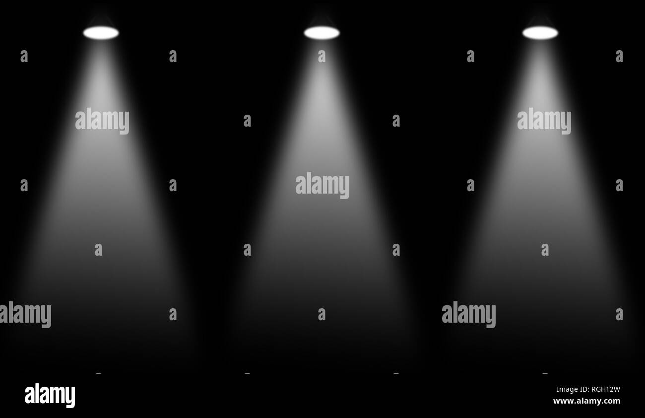 White stage . Spotlights on isolated black background Stock Photo - Alamy