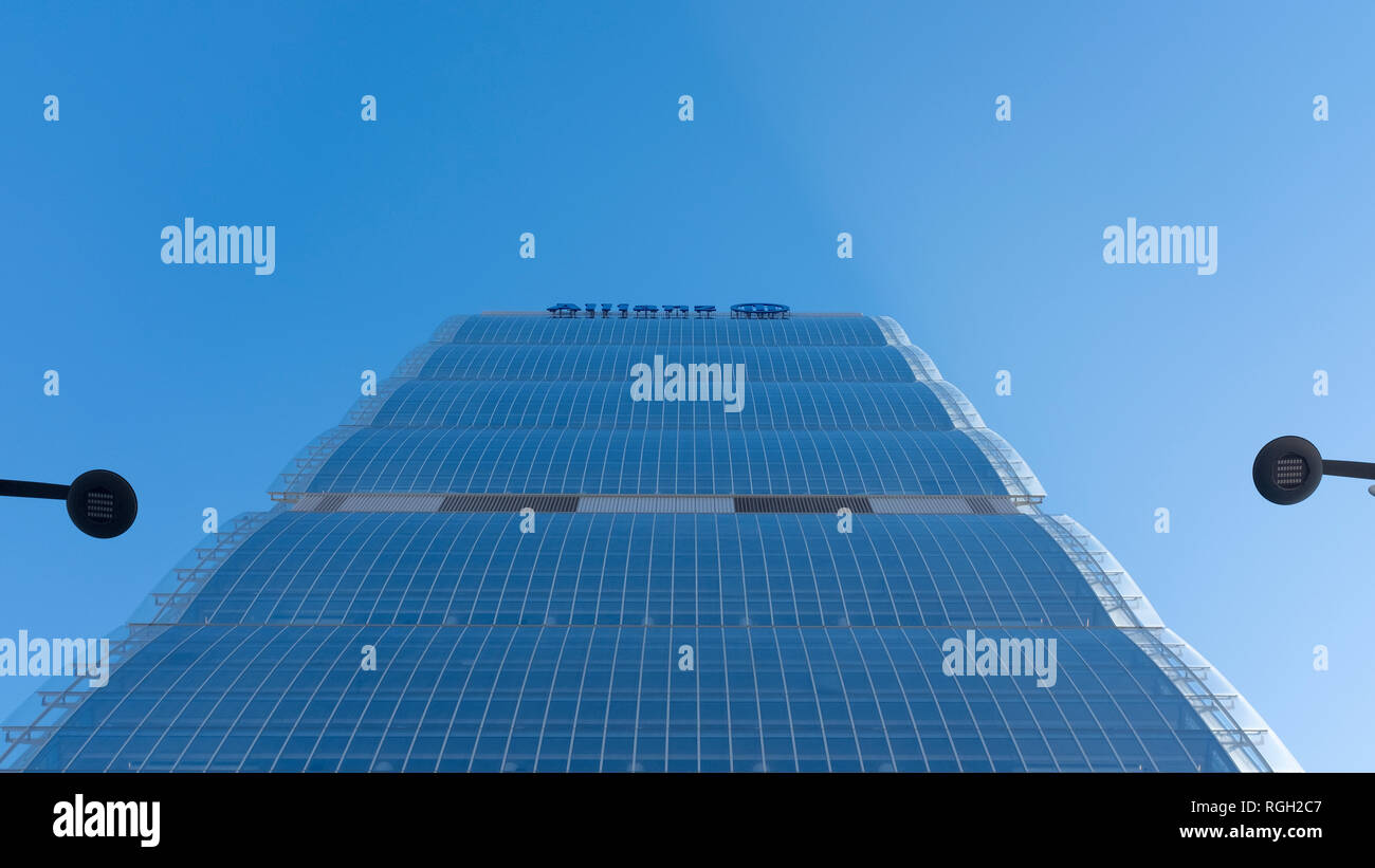 Allianz tower designed by Arata Isozaki in CityLife district in Milan, Italy Stock Photo