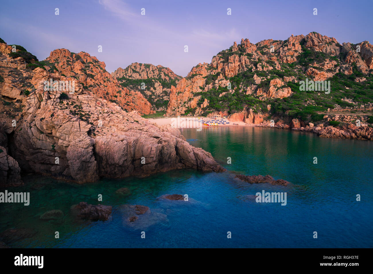 Most beautiful island in Europe. Clearest water in the Mediterranean Sea. Costa Paradiso Stock