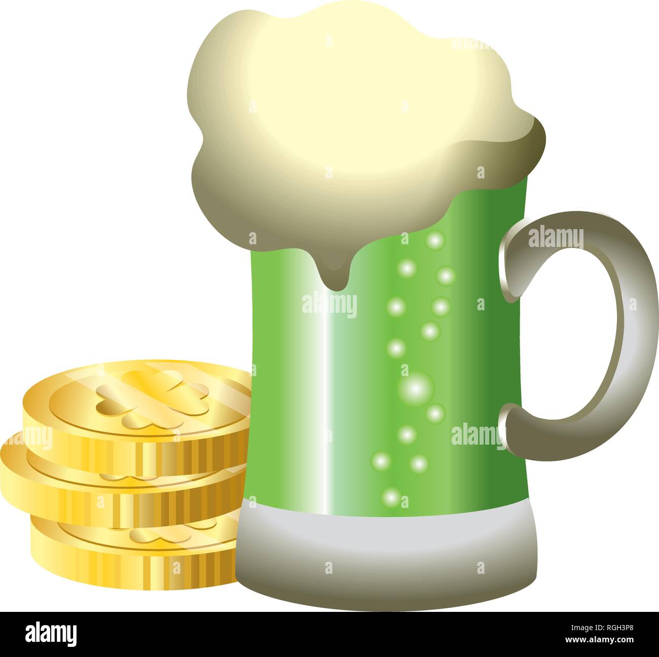 beer green gold coins Stock Vector Image & Art - Alamy