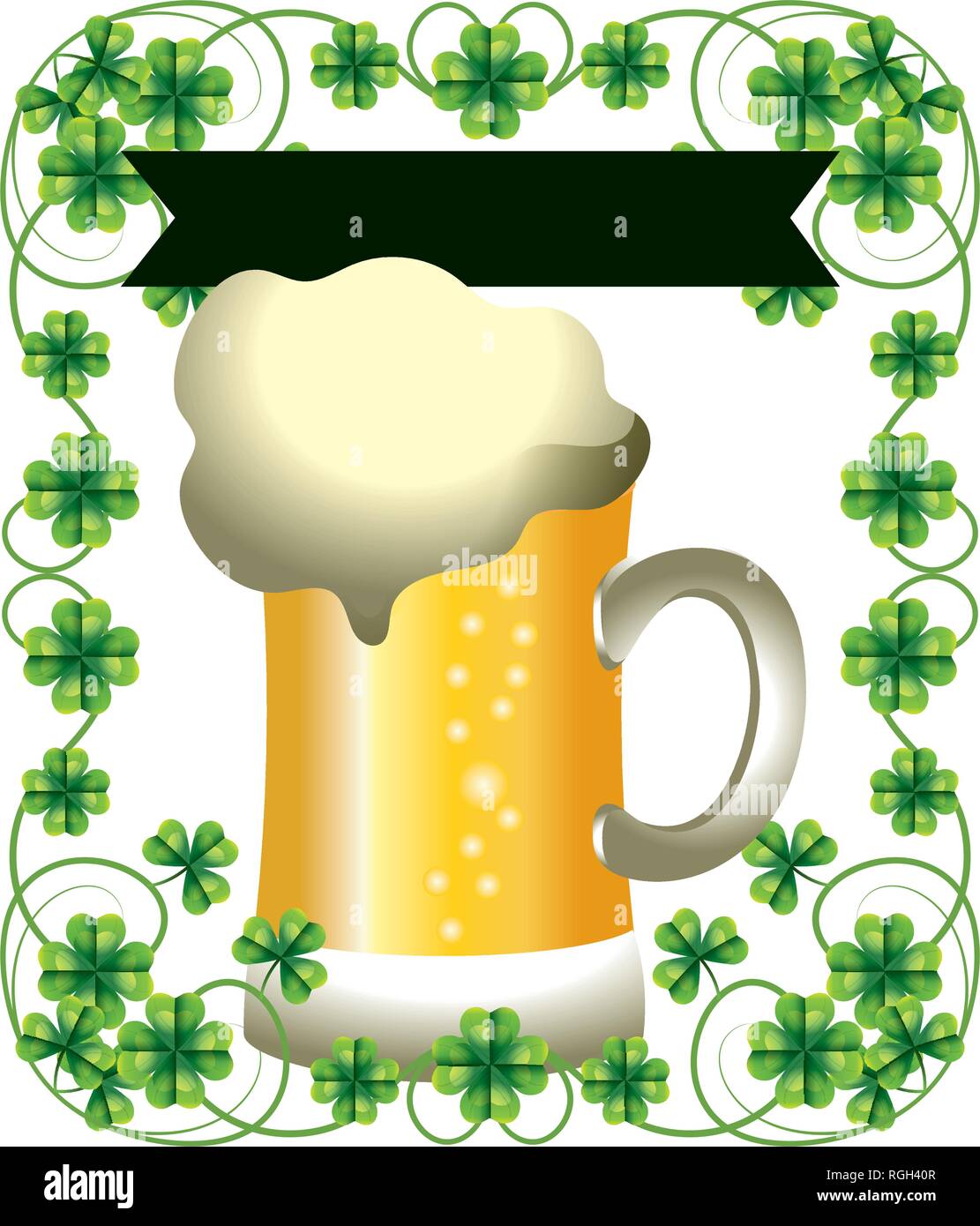 beer glass clover frame Stock Vector Image & Art - Alamy