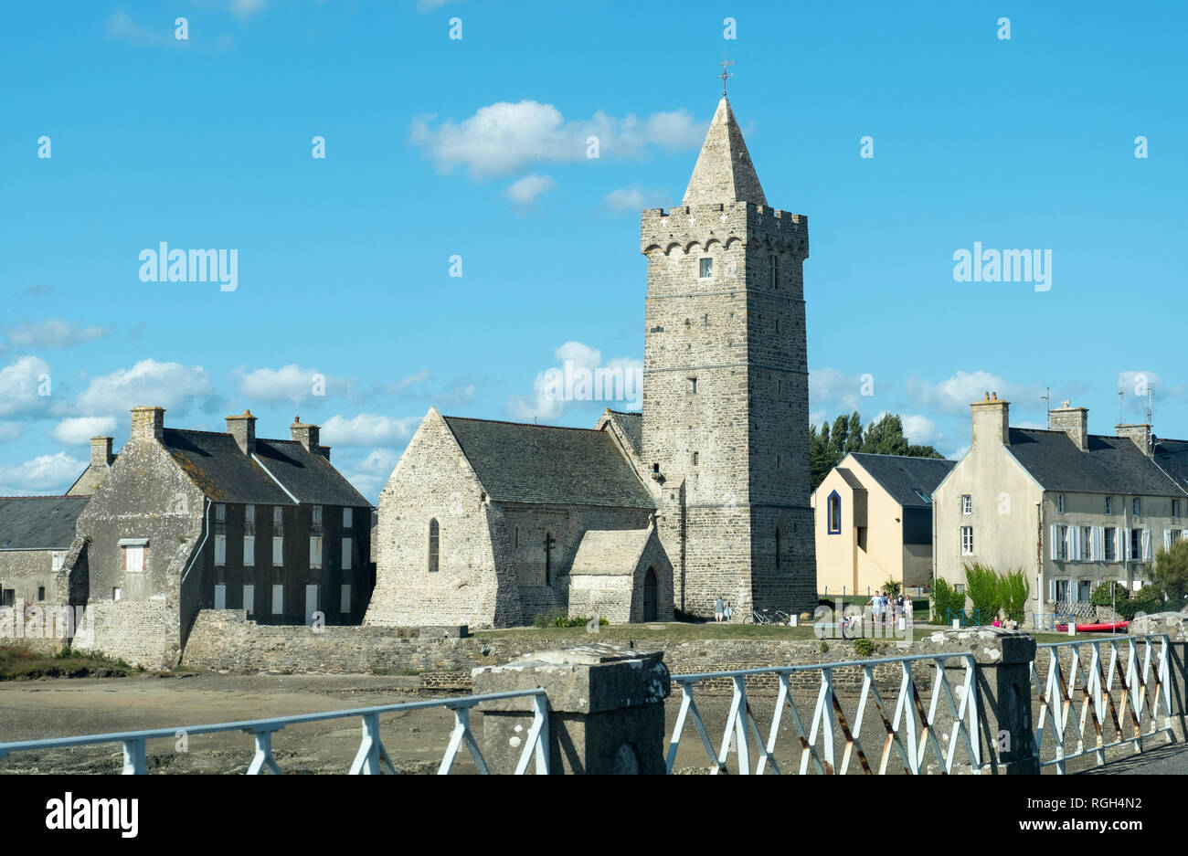 Portbail, Normandy, France August 25, 2018 View of the Church Notre