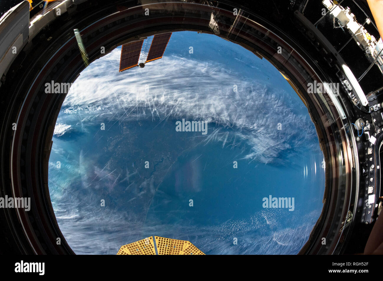 Beautiful planet Earth, our home planet, seen from the International Space Station. Framed images. Images are a  handout from NASA. I have cleaned and Stock Photo