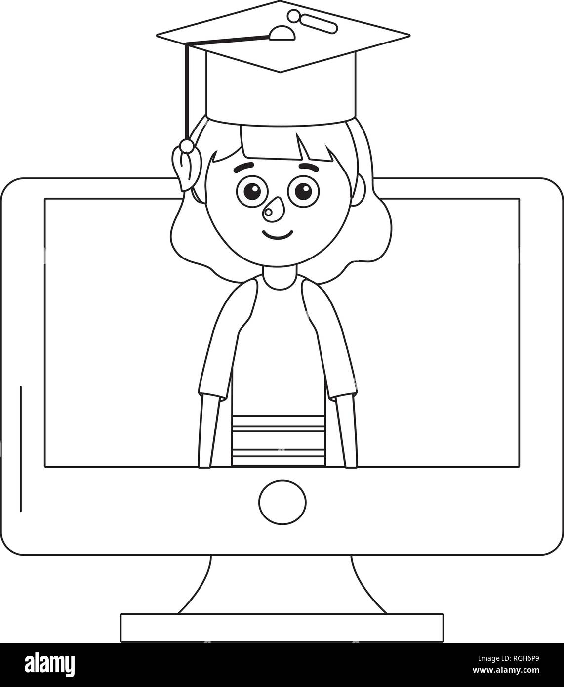 young girl graduation Stock Vector Image & Art - Alamy