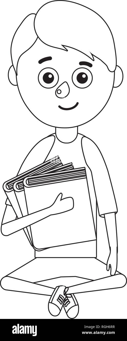 young boy student holding book Stock Vector Image & Art - Alamy