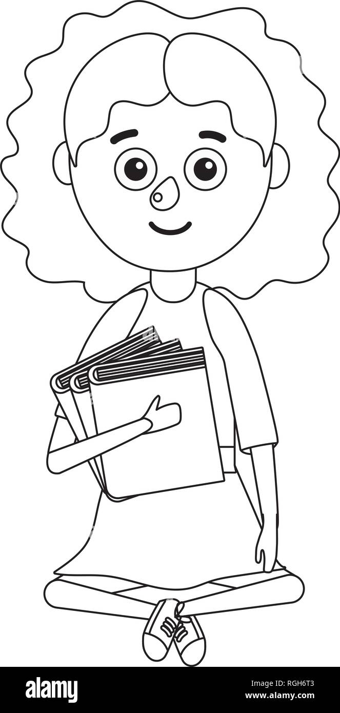 young girl student holding book Stock Vector Image & Art - Alamy