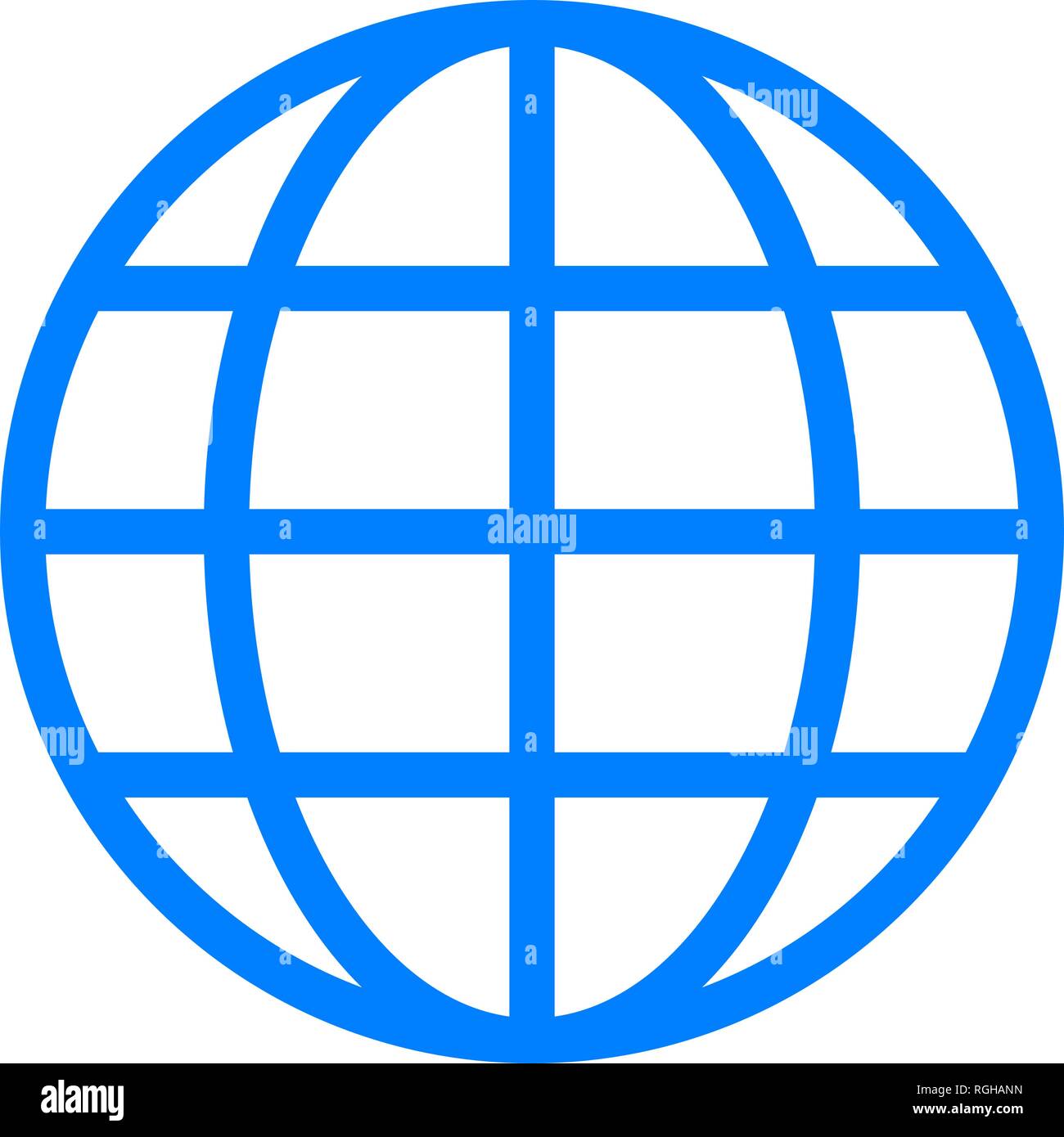 Globe symbol icon - blue simple, isolated - vector illustration Stock ...