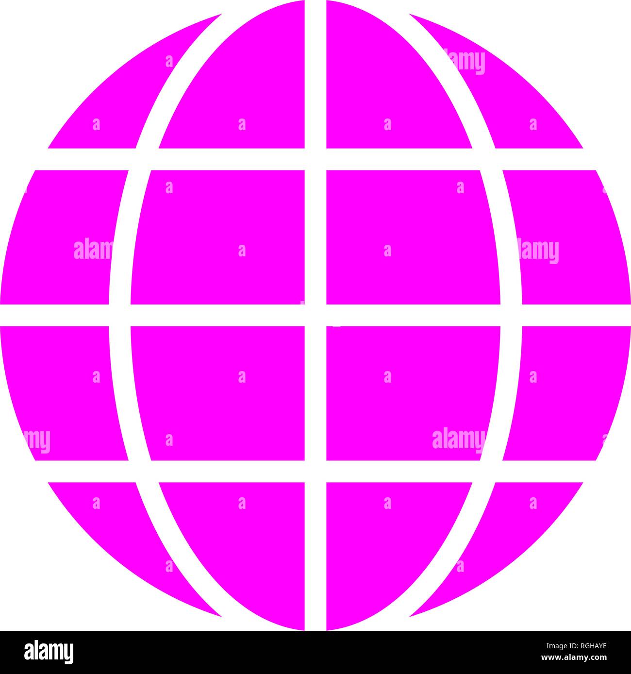 Globe symbol icon - purple simple, isolated - vector illustration Stock Vector