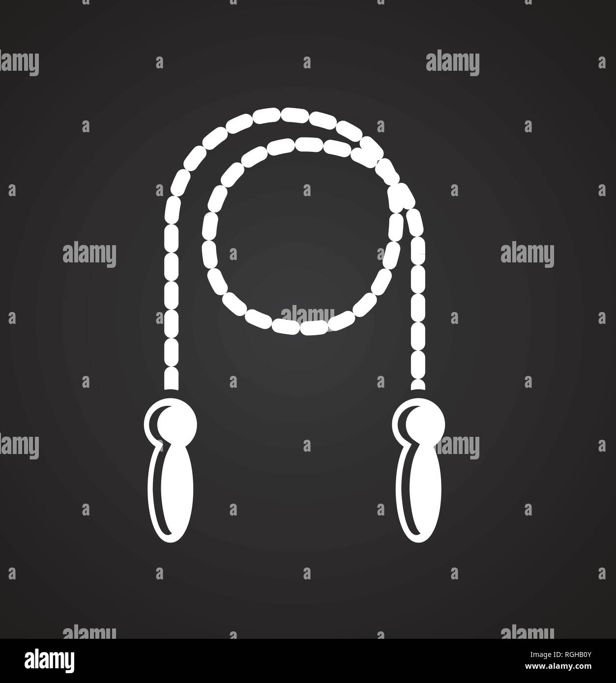 Jumping rope icon on black background for graphic and web design ...