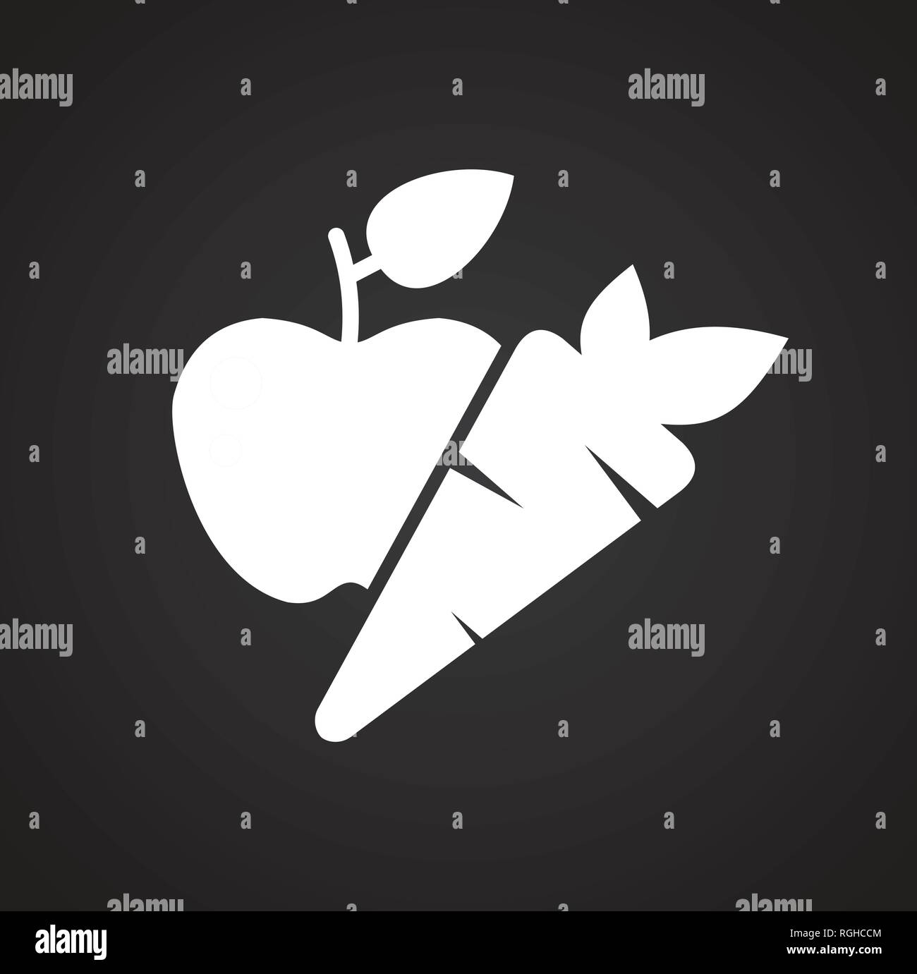 Healthy food icon on black background for graphic and web design ...