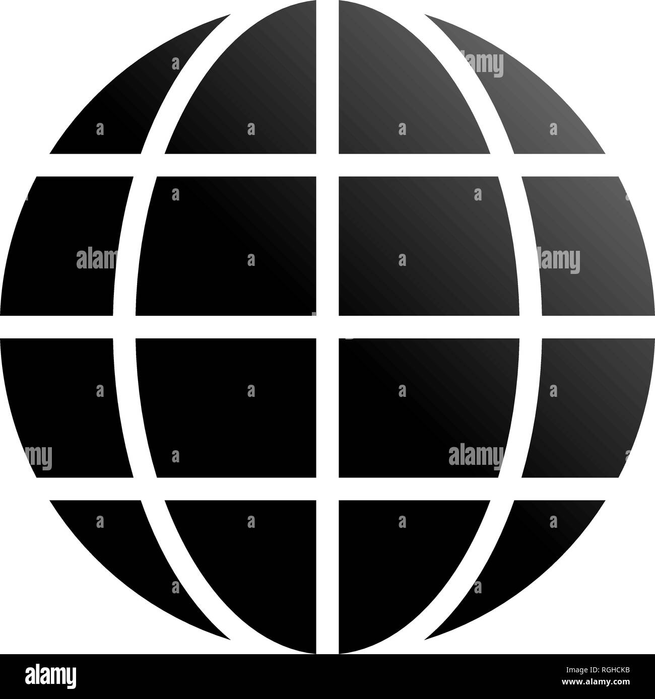 Globe symbol icon - black gradient, isolated - vector illustration ...
