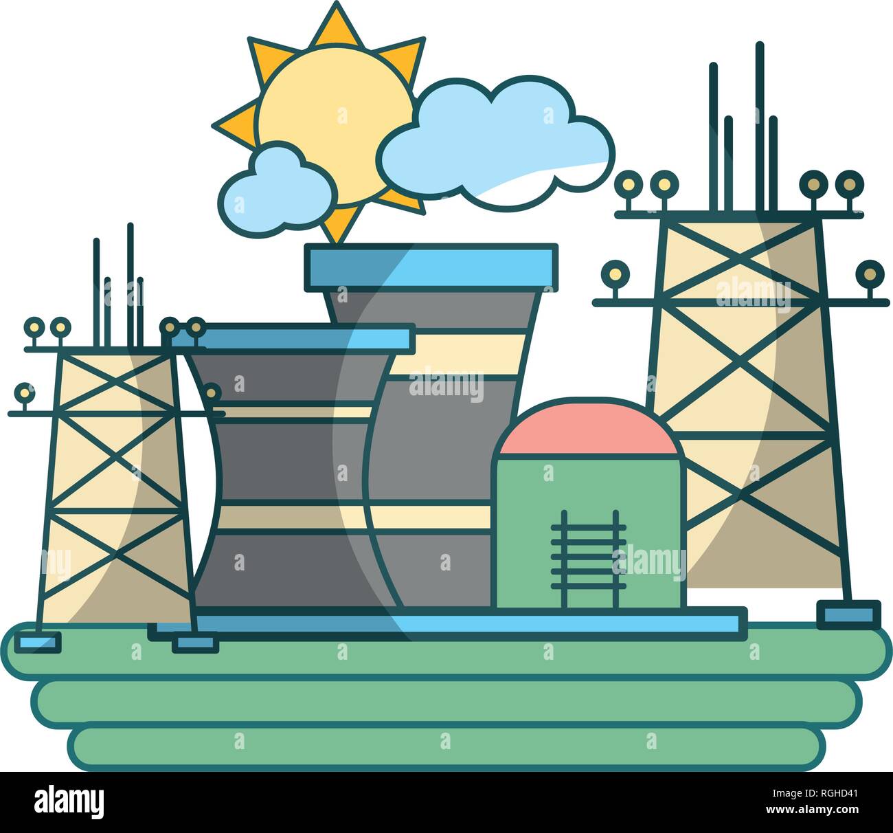 Green Energy Industry Cartoon Stock Vector Image Art Alamy