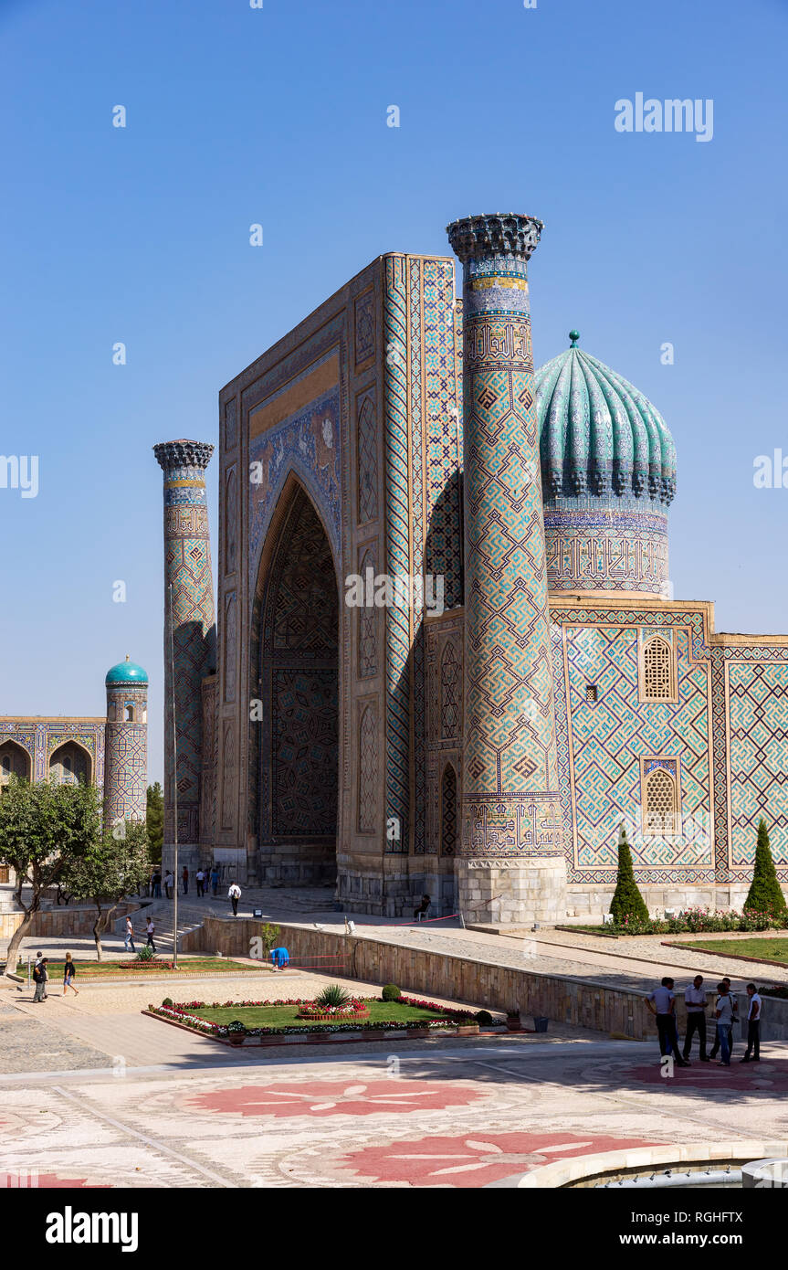 Registan square in Samarkand Stock Photo