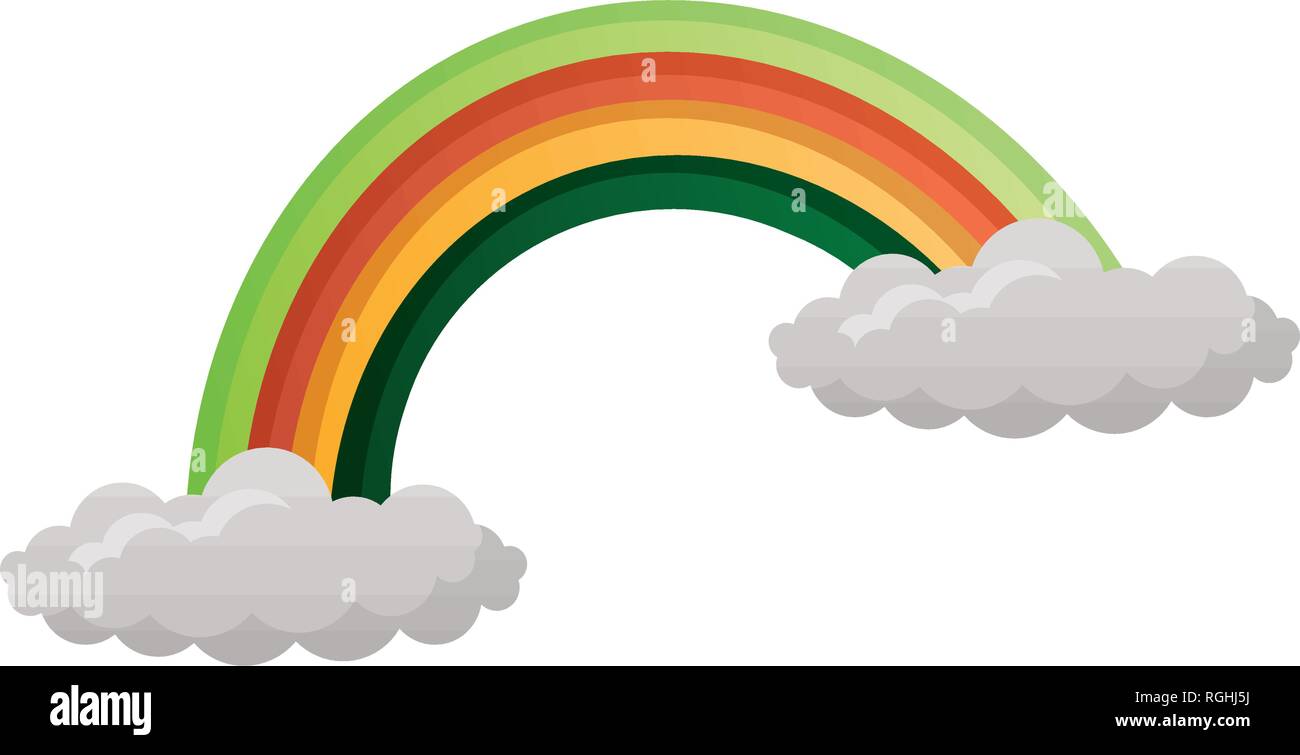 rainbow cloud on white background Stock Vector Image & Art - Alamy