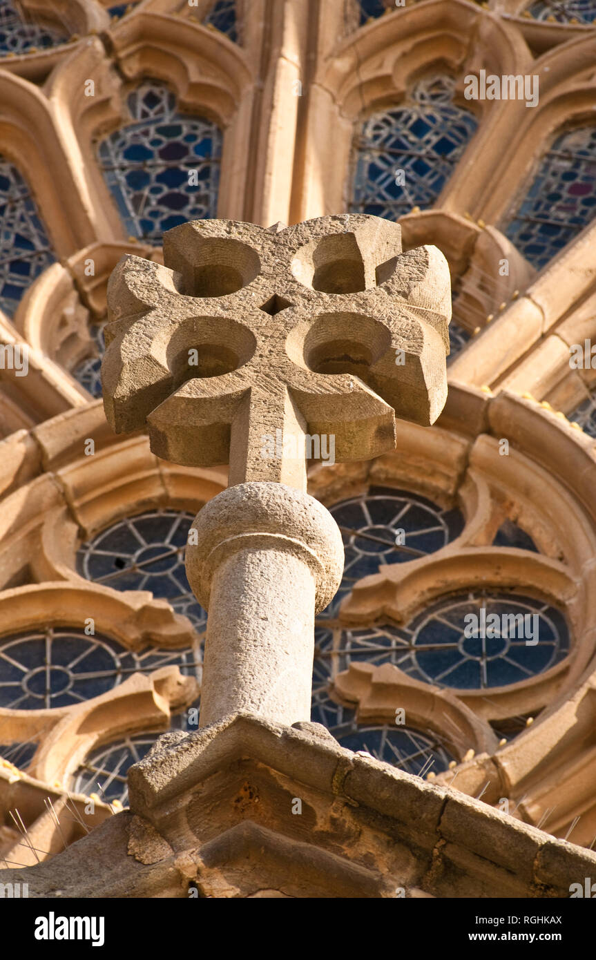Monastery of Sant Cugat del Vallès, Monestir de Sant Cugat del Vallès, Barcelona, Catalomia, Spain Stock Photo