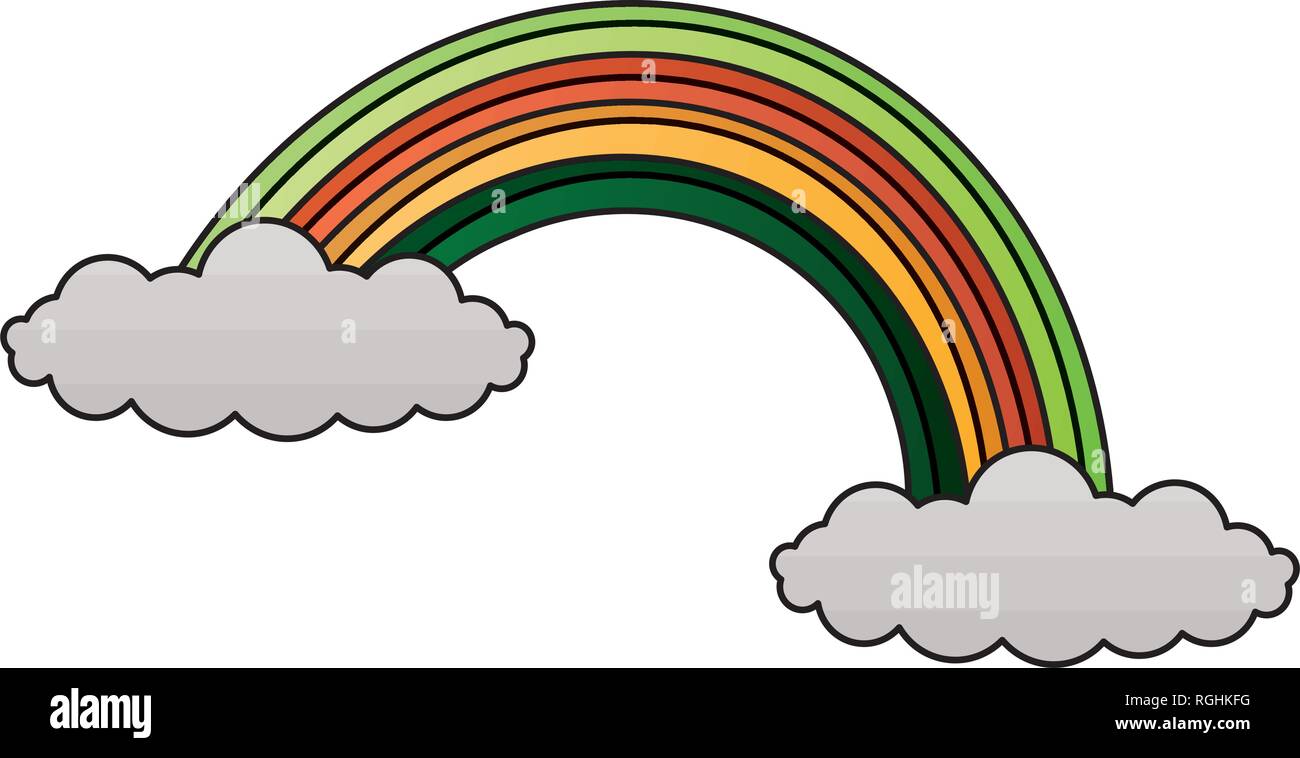 rainbow cloud on white background Stock Vector Image & Art - Alamy