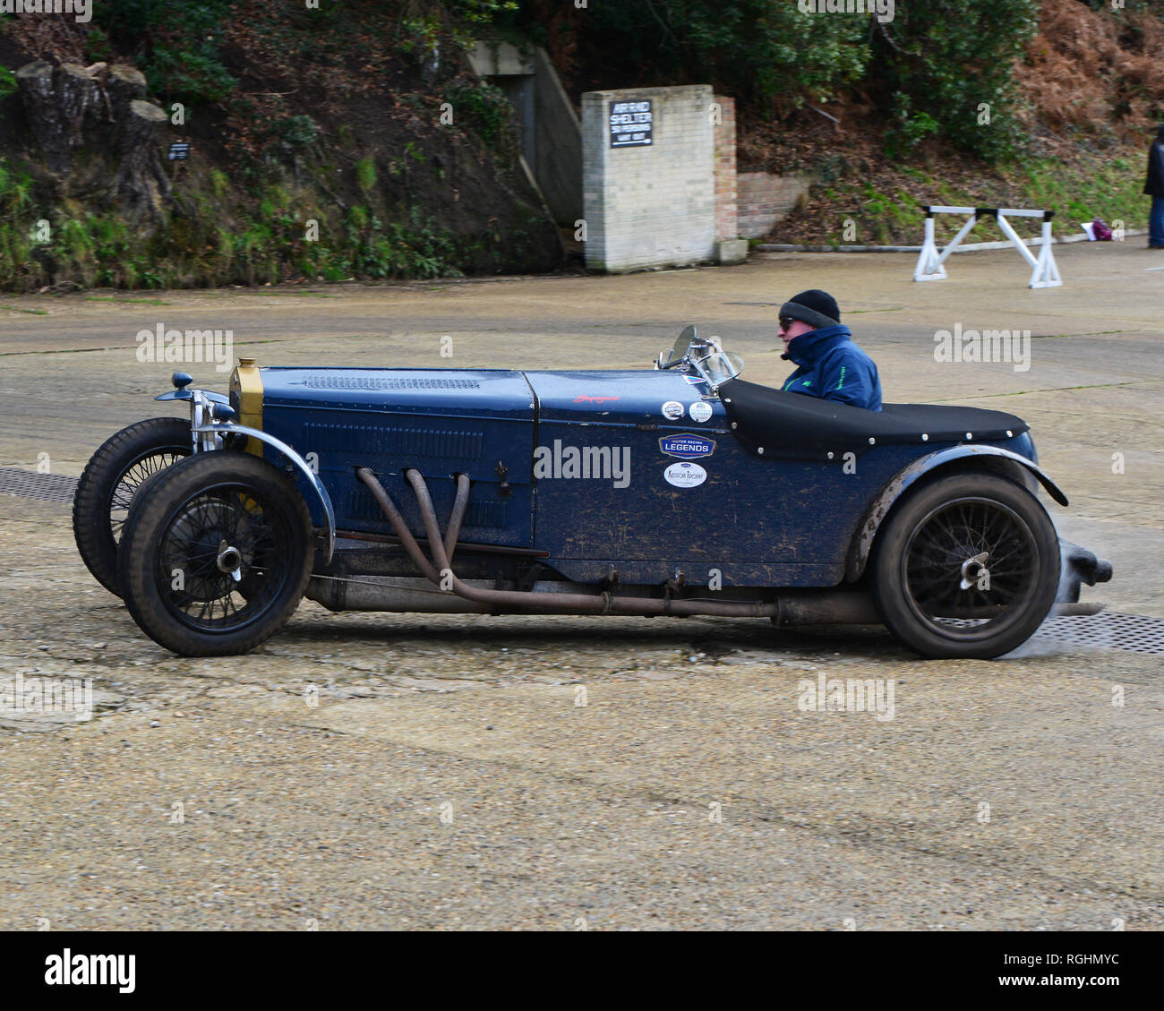 Edward Williams, Frazer Nash Super Sports, Vintage Sports Car Club, VSCC, New Year Driving Tests, Brooklands, Sunday, 27th January 2019, competition,  Stock Photo