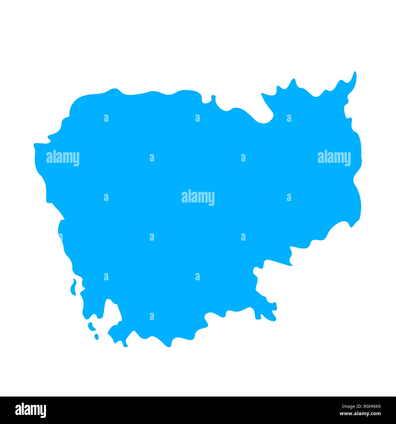 Map of Cambodia - outline. Silhouette of Cambodia map illustration Stock Photo - Alamy