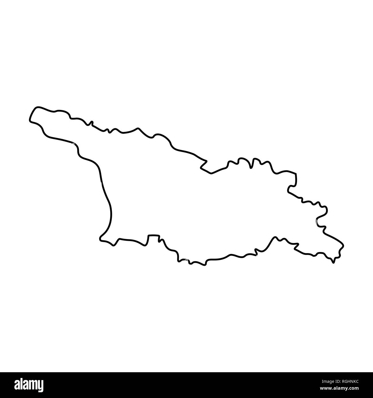 Map Of Georgia Outline Silhouette Of Georgia Map Illustration Stock 