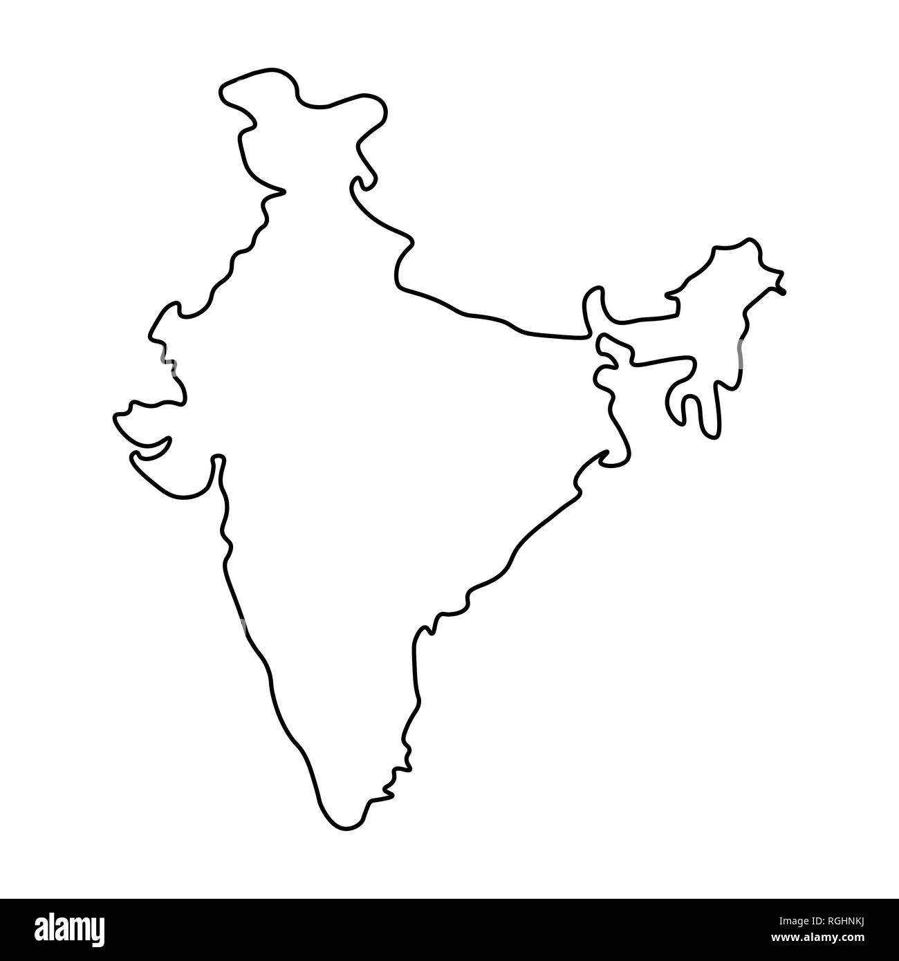 Map Of India Outline Silhouette Of India Map Illustration Stock Map Of India Outline Silhouette Of India Map Illustration Stock