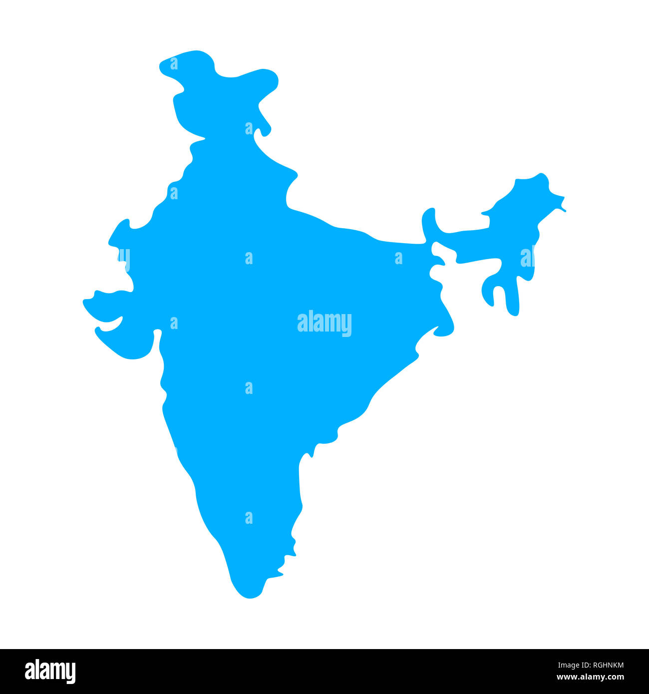 Map of India - outline. Silhouette of India map  illustration Stock Photo