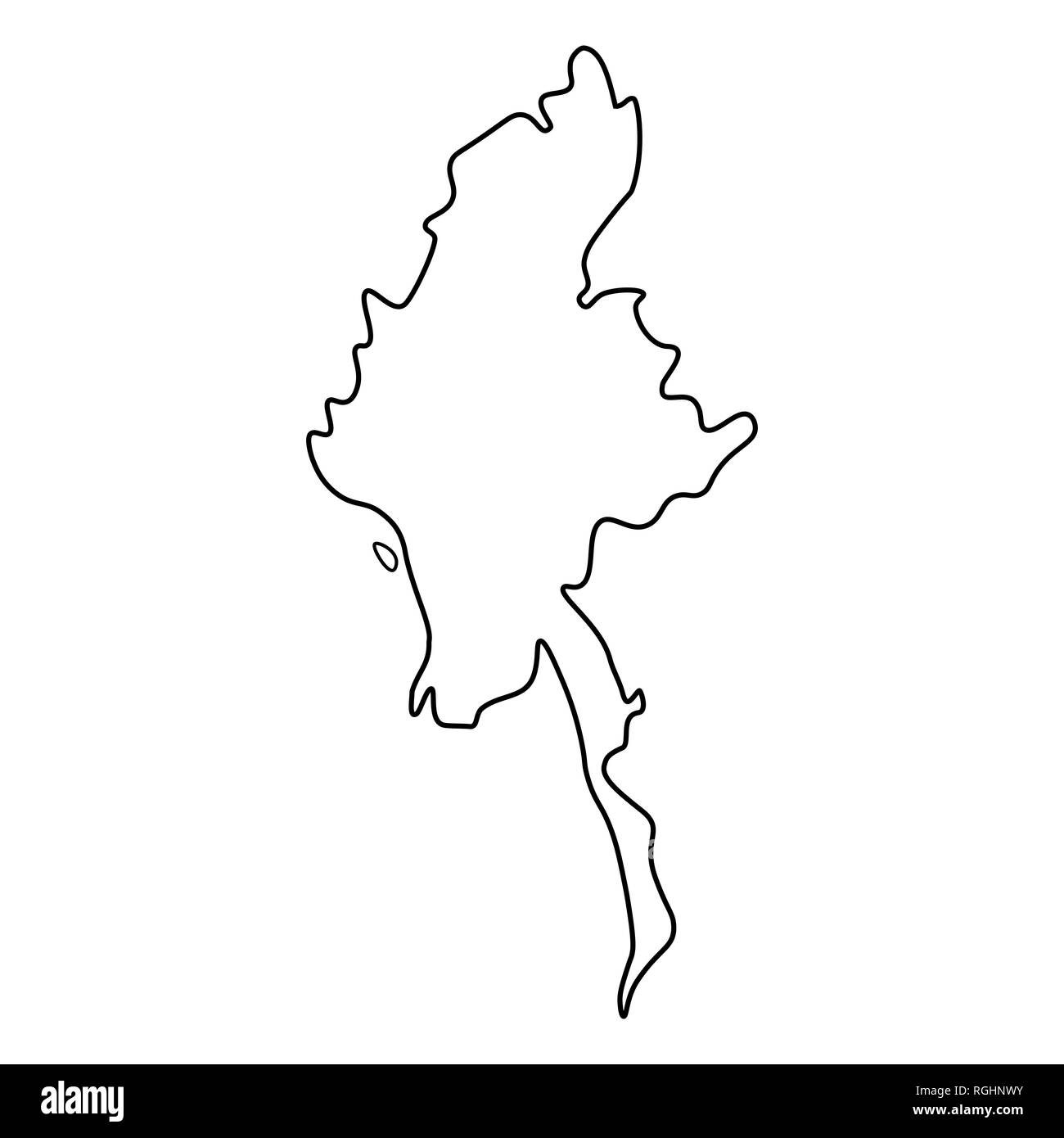 34+ Transparent Myanmar Map Outline PNG