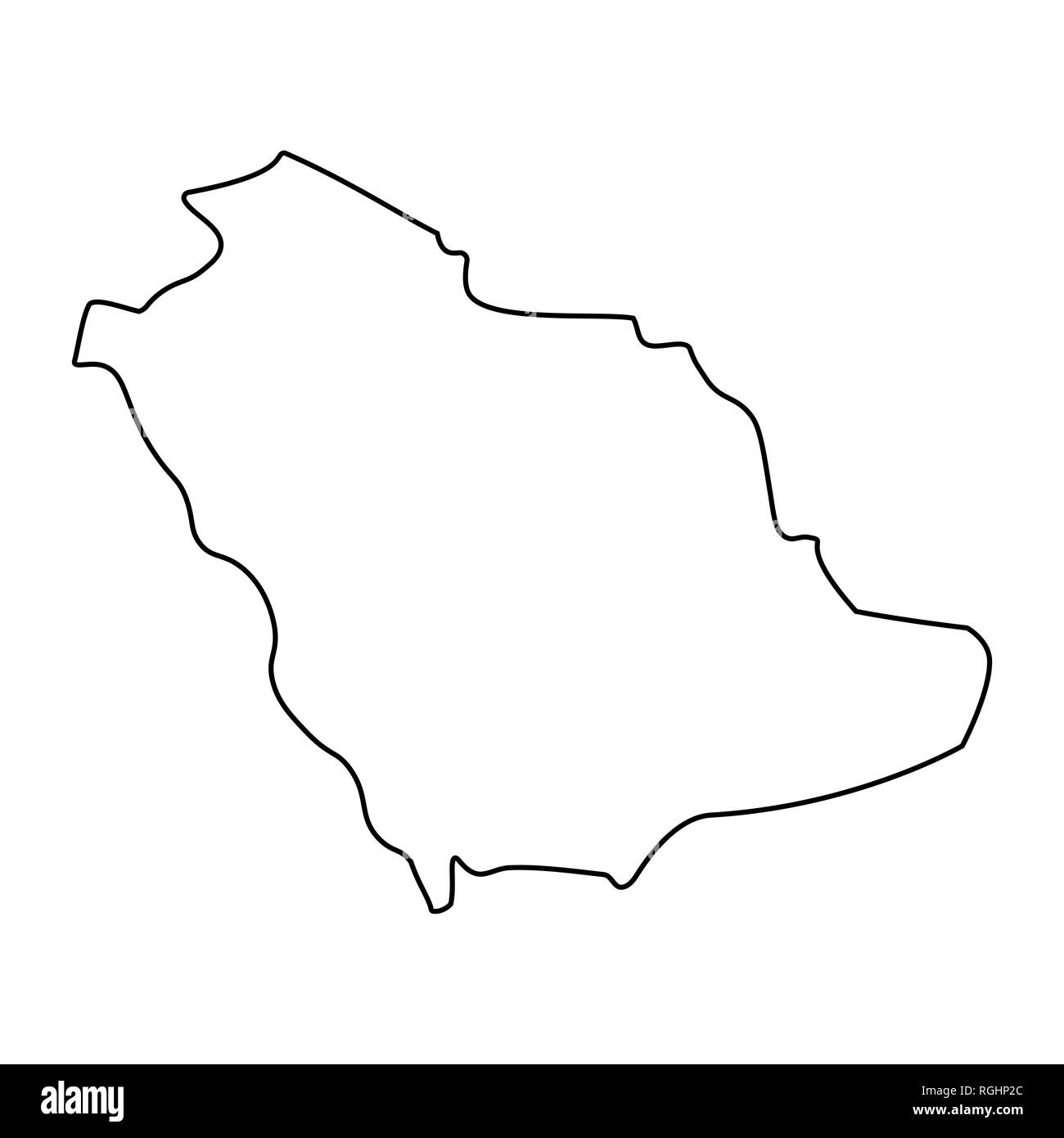 Map of Saudi Arabia - outline. Silhouette of Saudi Arabia map  illustration Stock Photo