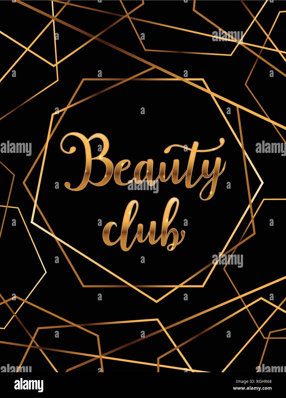 Beauty club vector poster with gold crystal glare headline, Beauty club  logo, banner for beauty master, signboard Stock Vector Image & Art - Alamy