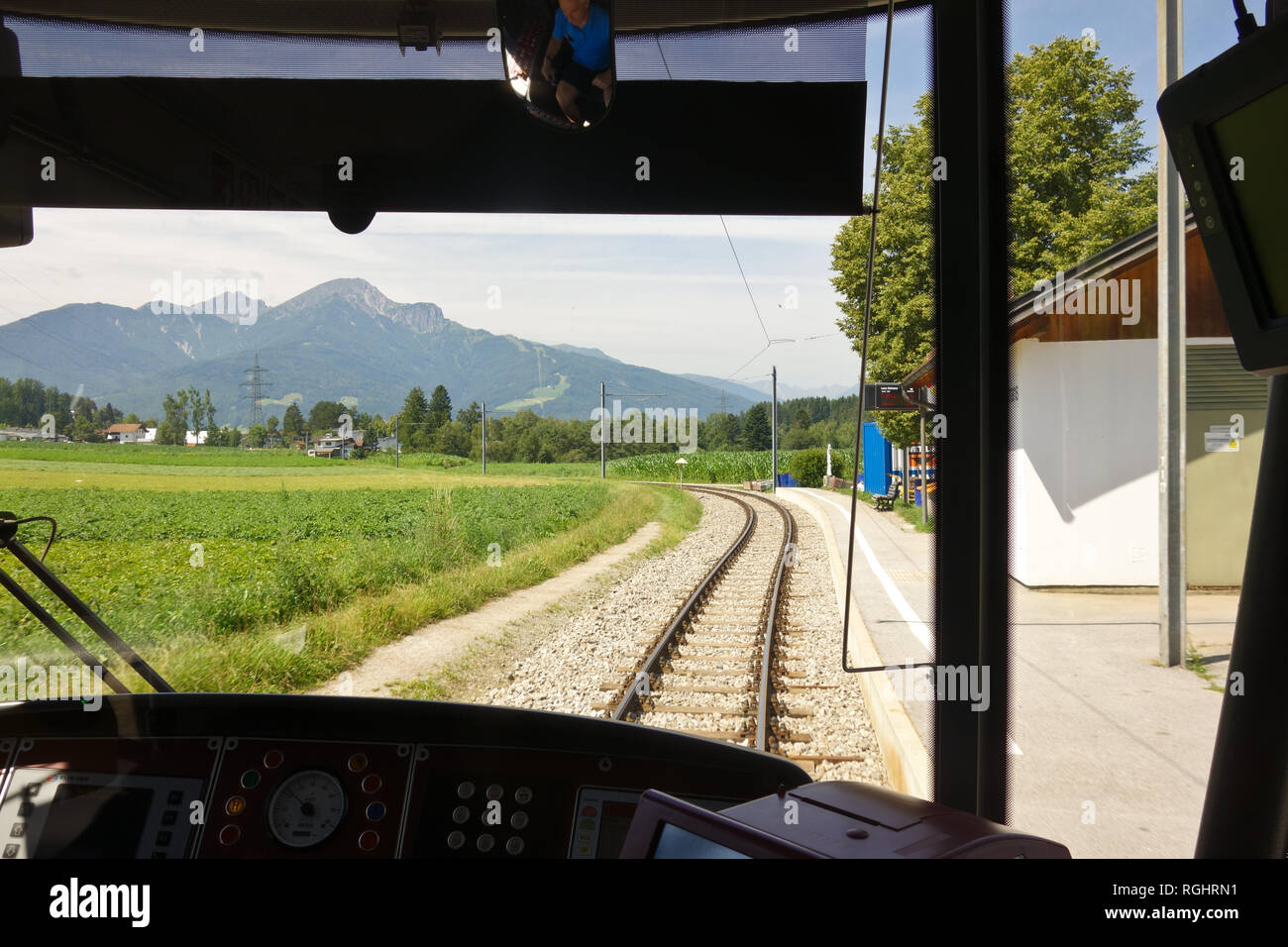 Innsbruck, Straßenbahnlinie 6 nach Igls Stock Photo