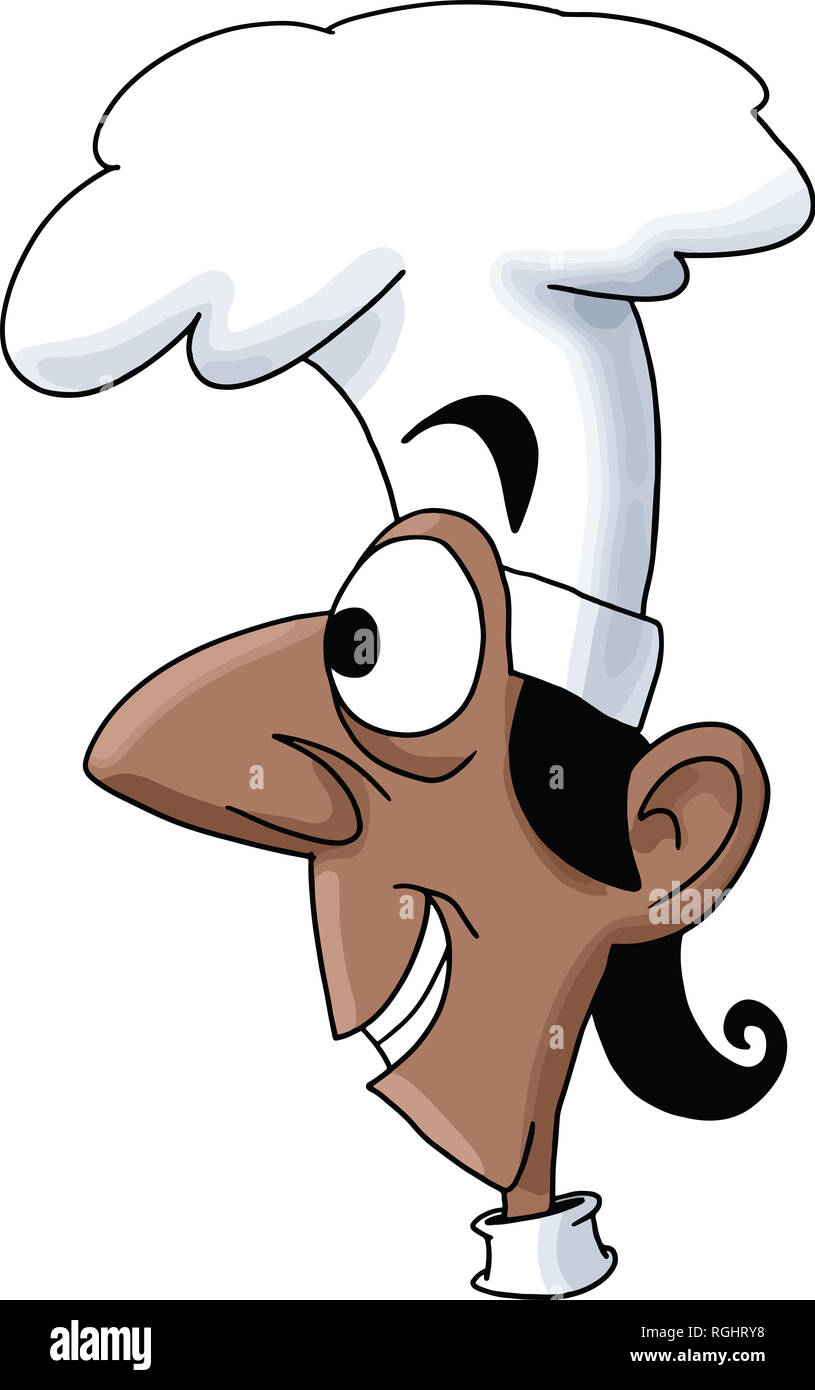 Cartoon Chef Portrait Vector Illustraion Stock Photo