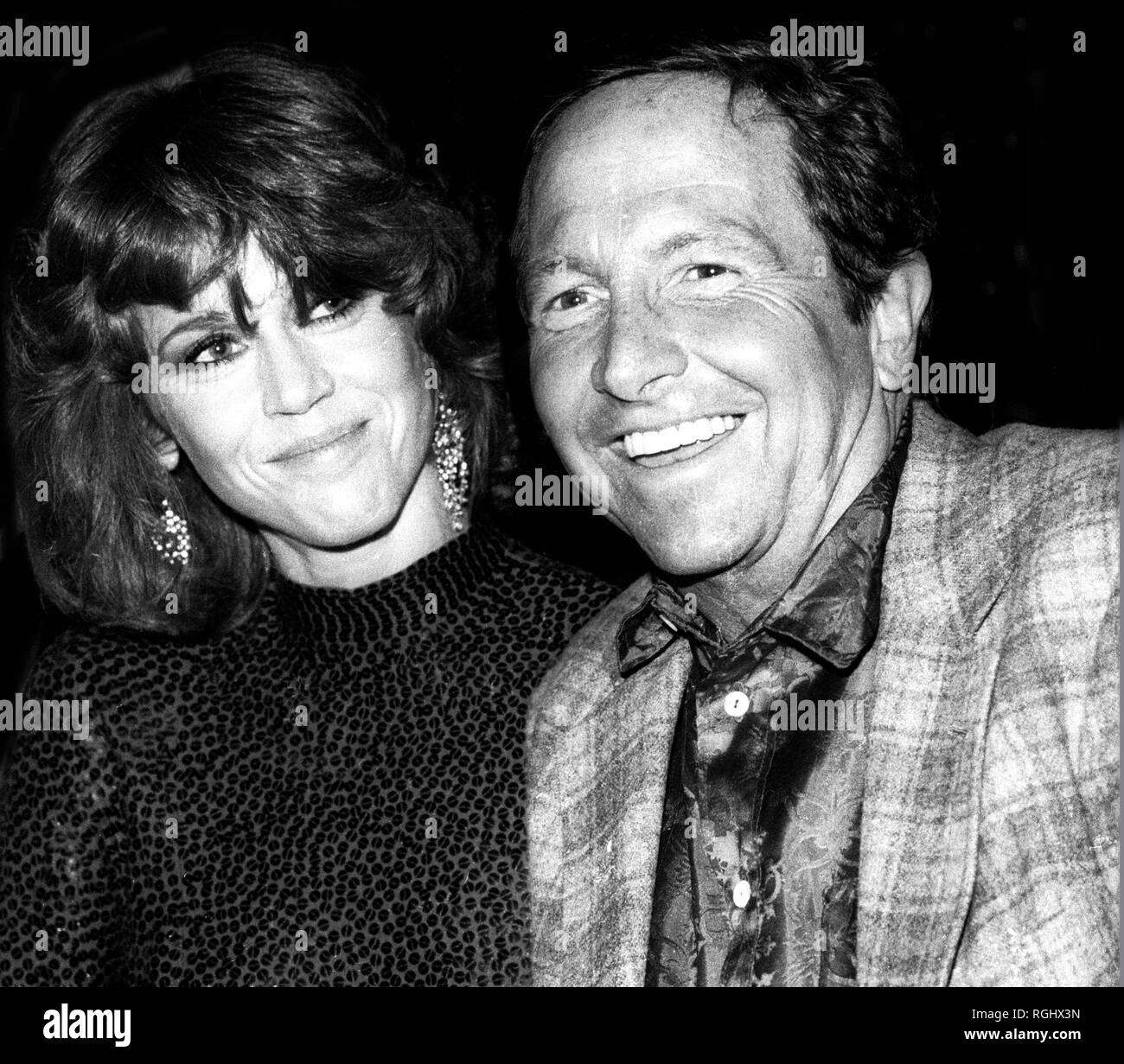 Jane Fonda and artist Robert Rauschenberg 1980 Photo By Adam Scull/PHOTOlink.net Stock Photo