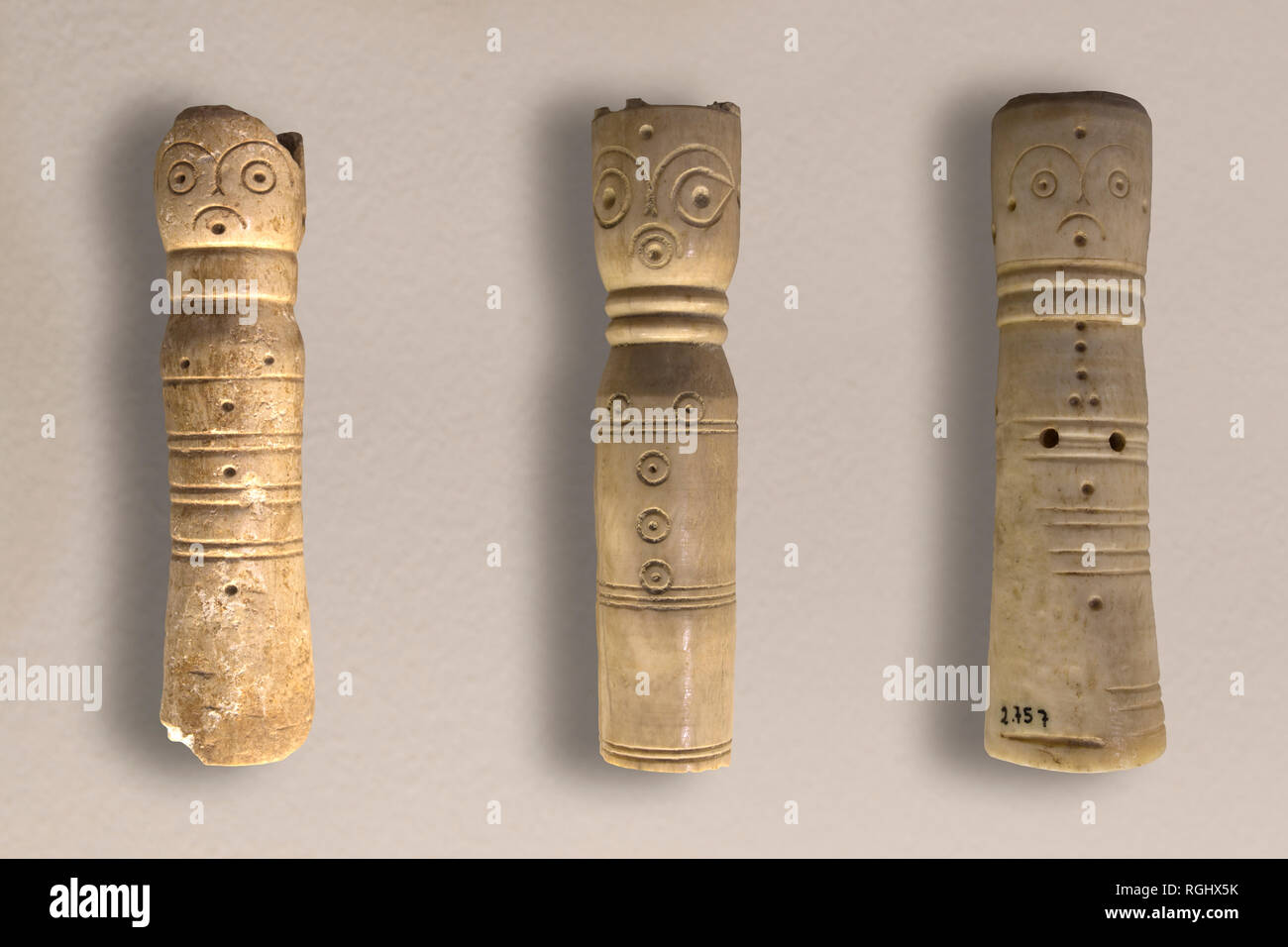 Cordoba, Spain - Dec 7th, 2018: Chess pieces from Caliphal Period, 10th Century at Cordoba Archaeological Museum, Spain Stock Photo