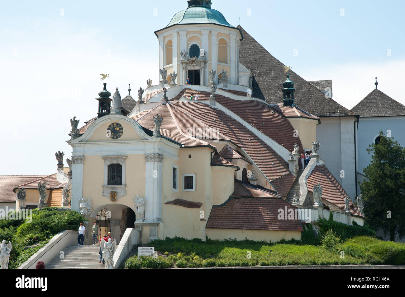 Die römisch-katholische Haydn-Kirche in Eisenstadt ist nach Joseph Haydn benannt, der unweit im Schloss Esterházy große Teile seines Lebens (1732–1809 Stock Photo
