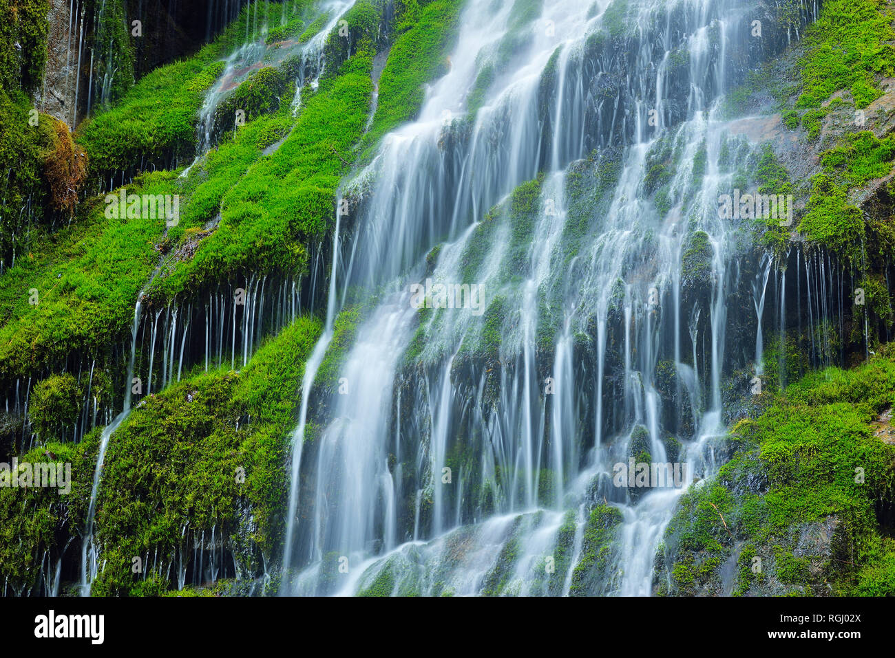 Water cascades down the cliffs of the famous Wimbachklamm, Berchtesgaden National Park, Bavaria, Germany Stock Photo