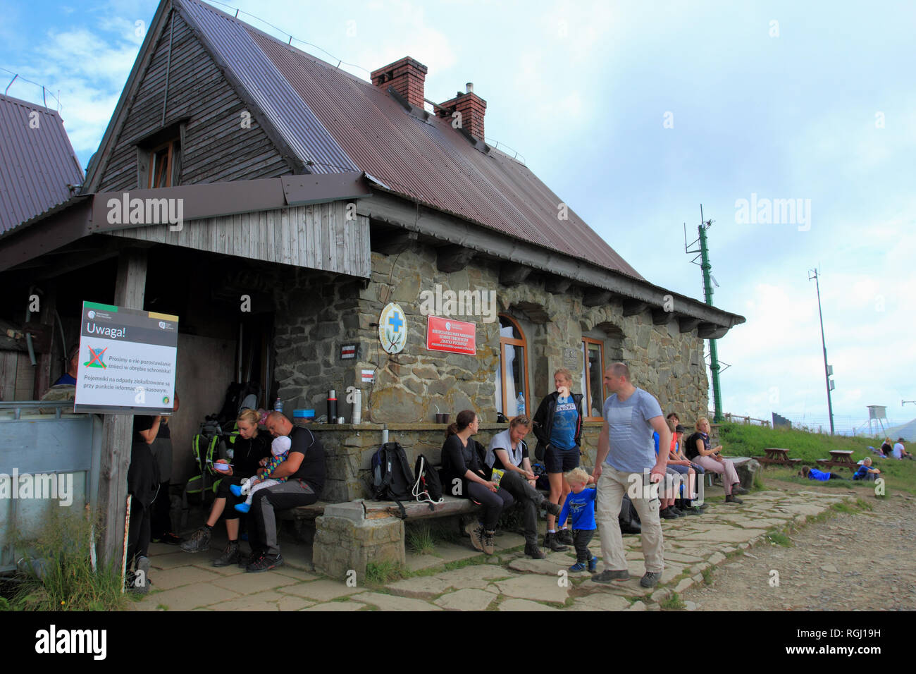 Mountain shelter named 'Chatka Puchatka' (Puchatka Hut) on Polonina Wetlinska, Bieszczady Mountains, Poland Stock Photo
