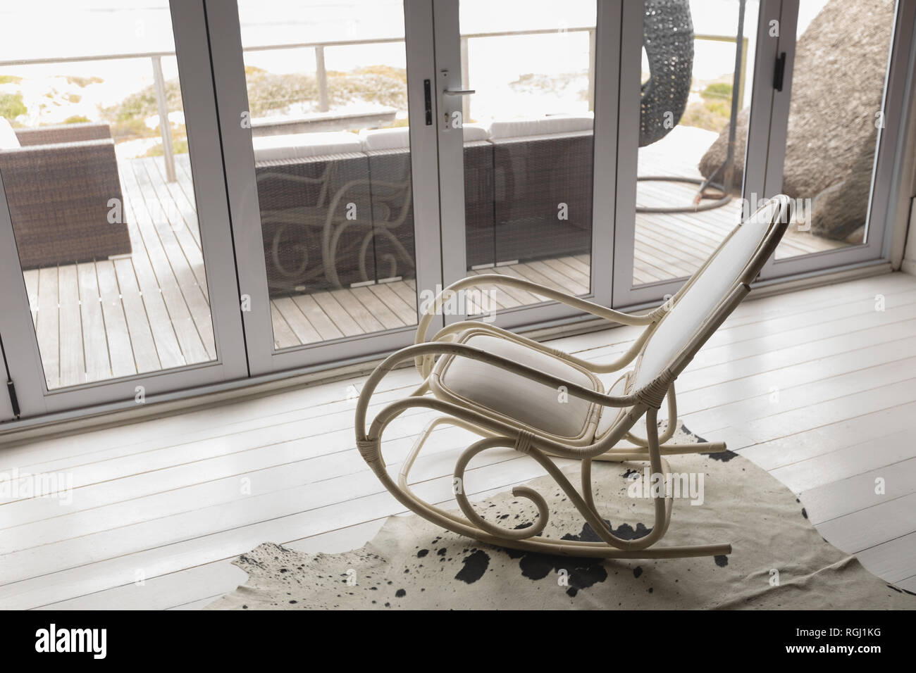 Modern rocking chair at home Stock Photo