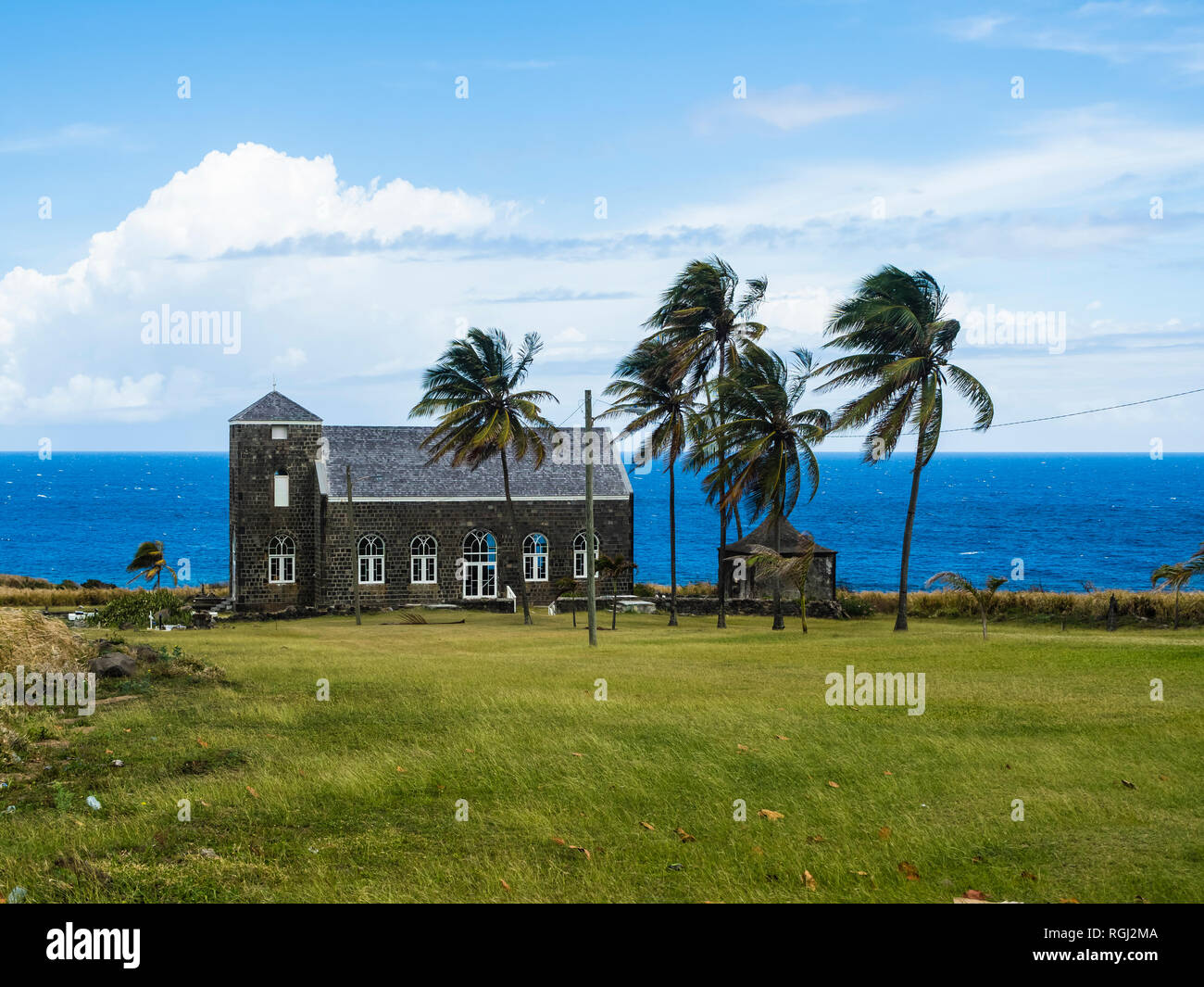 Caribbean, Lesser Antilles, Saint Kitts and Nevis, Basseterre, Church of the Sacred Heart Stock Photo