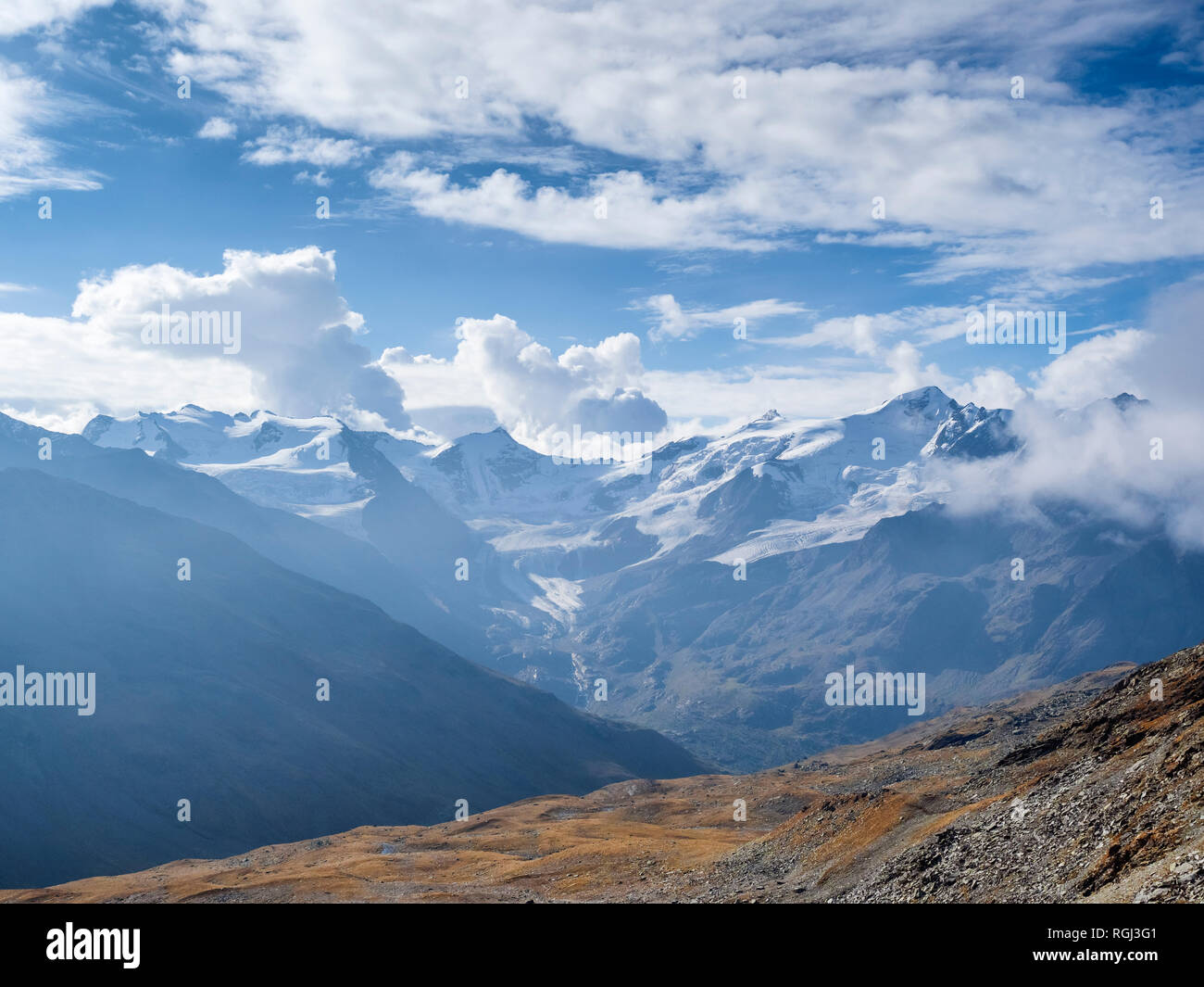 Italy, Trentino, Monte Cevedale, Punta San Matteo, Forno glacier Stock Photo