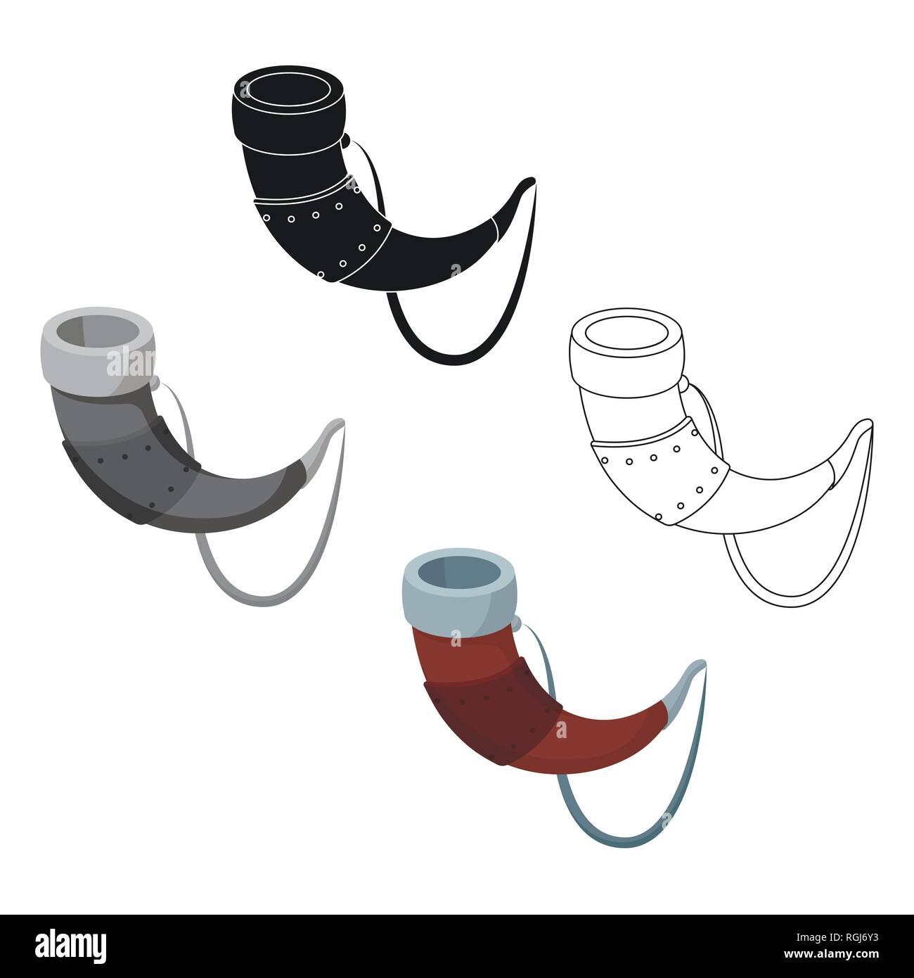 Viking horn icon in cartoon design isolated on white background. Vikings symbol stock vector