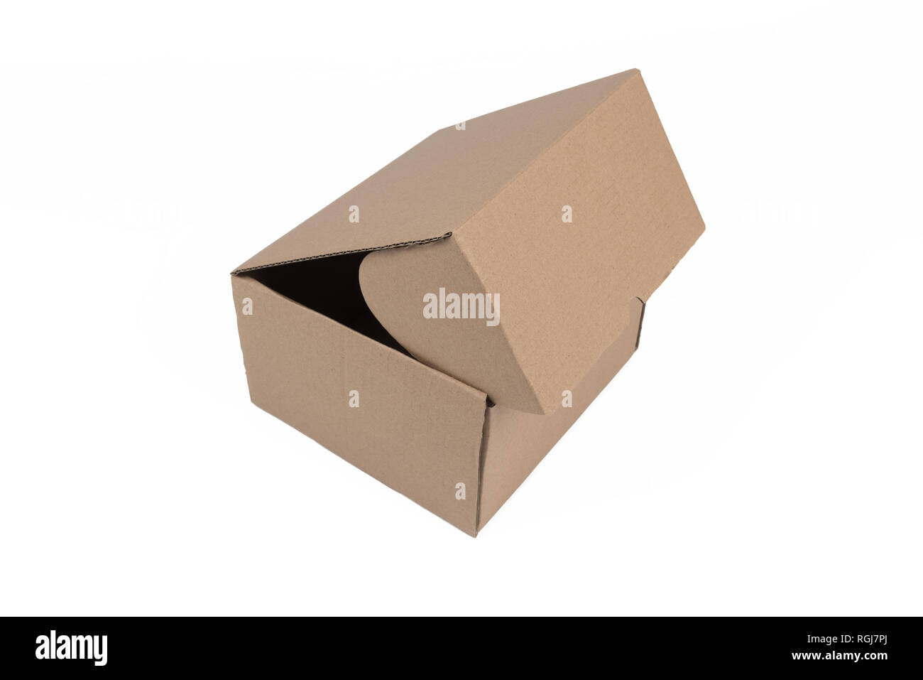 Isolated Shot Of Blank Old Cardboard Box On White Background Stock Photo -  Download Image Now - iStock